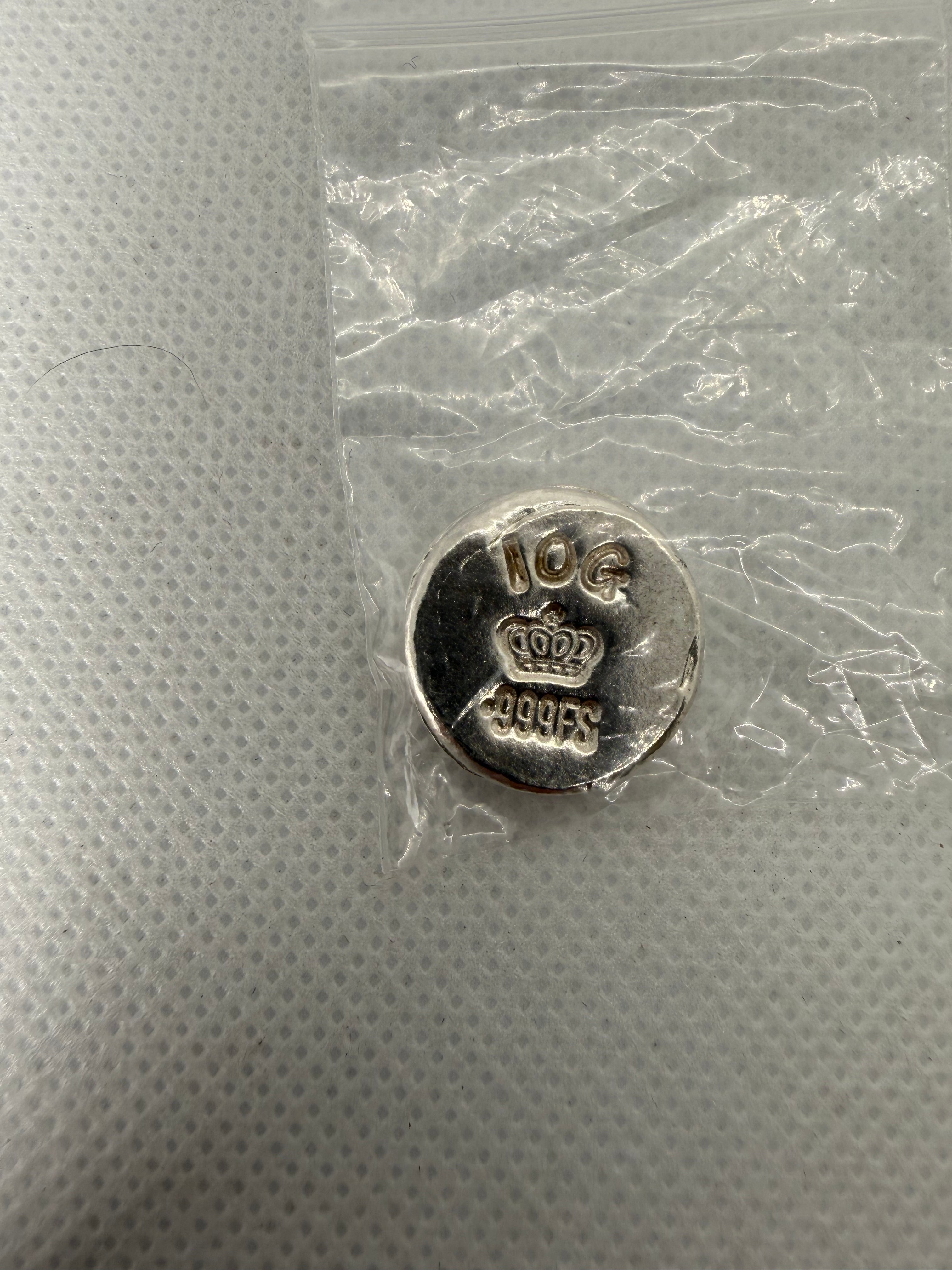 The Brain by Crown Cast 10g Fine 999 Silver handmade in the UK in 2026 with COA