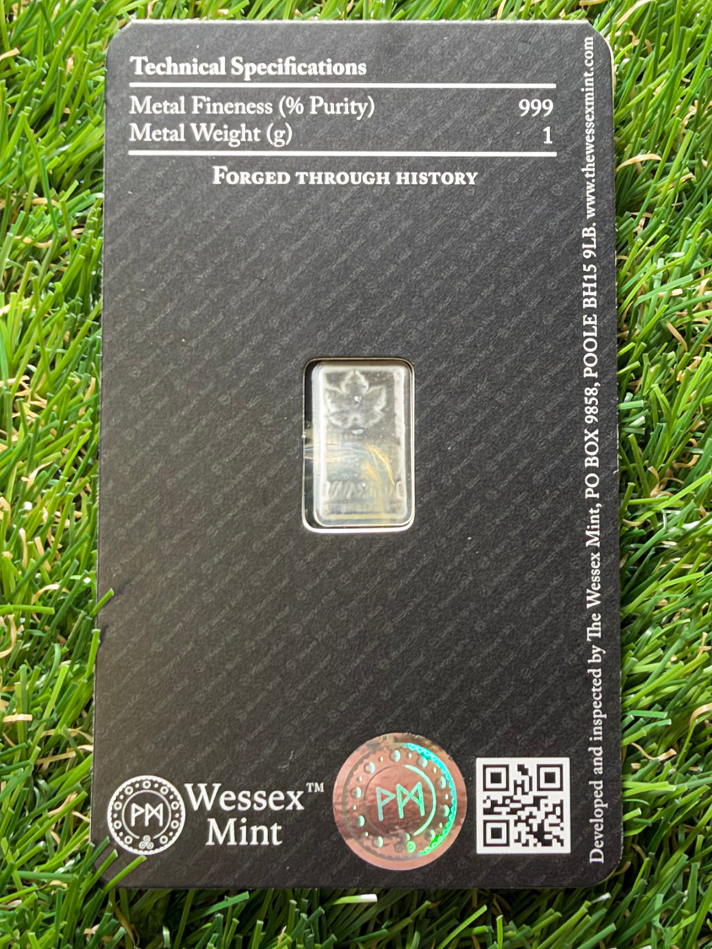 Maple leaf .999 Solid Silver 1g Bar Wessex Mint.  Collect - Gift - Invest. 🍁