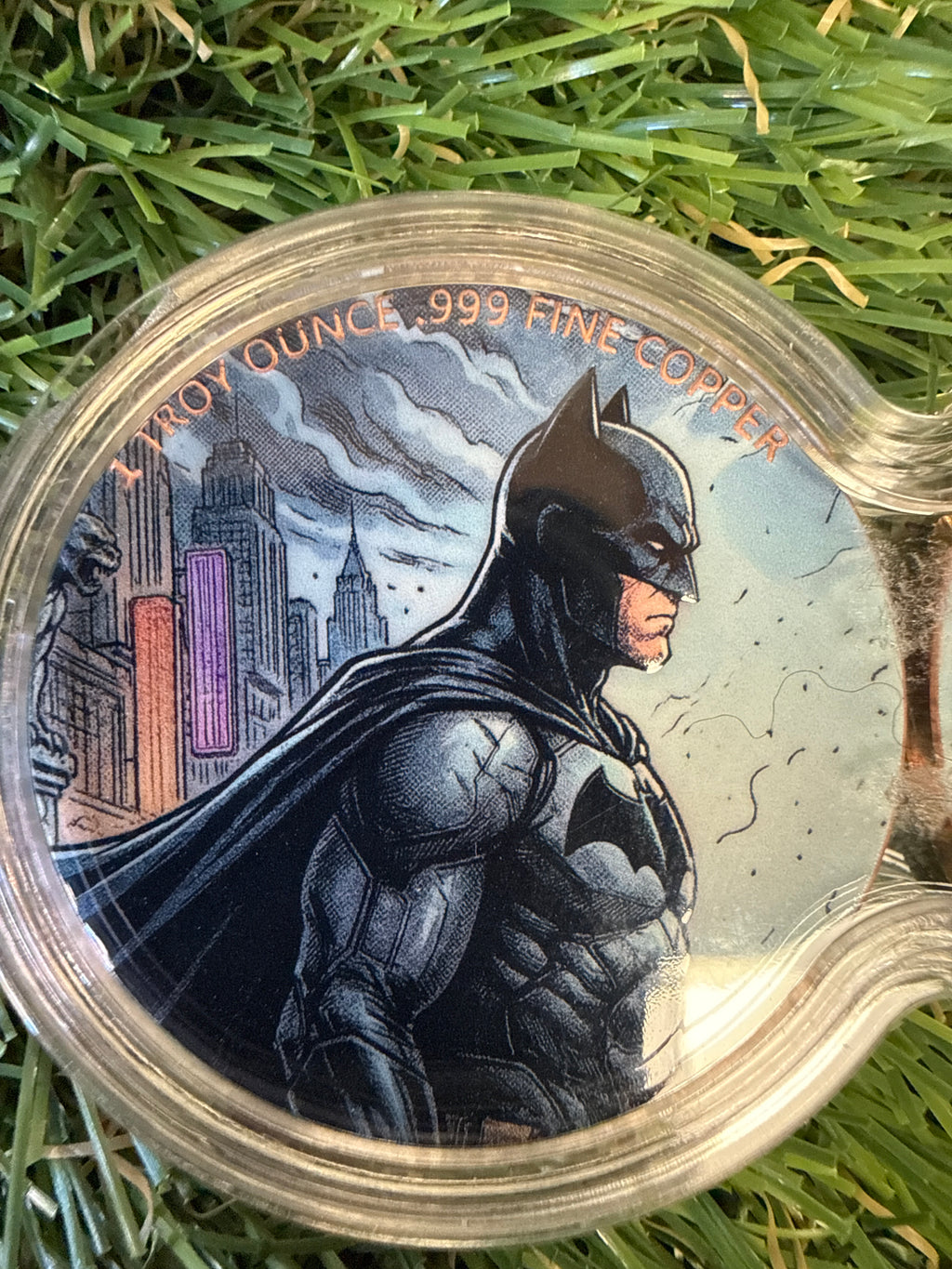 Batman & Superman 2x 1oz fine copper coins in infinity capsule | Duel Battle Series