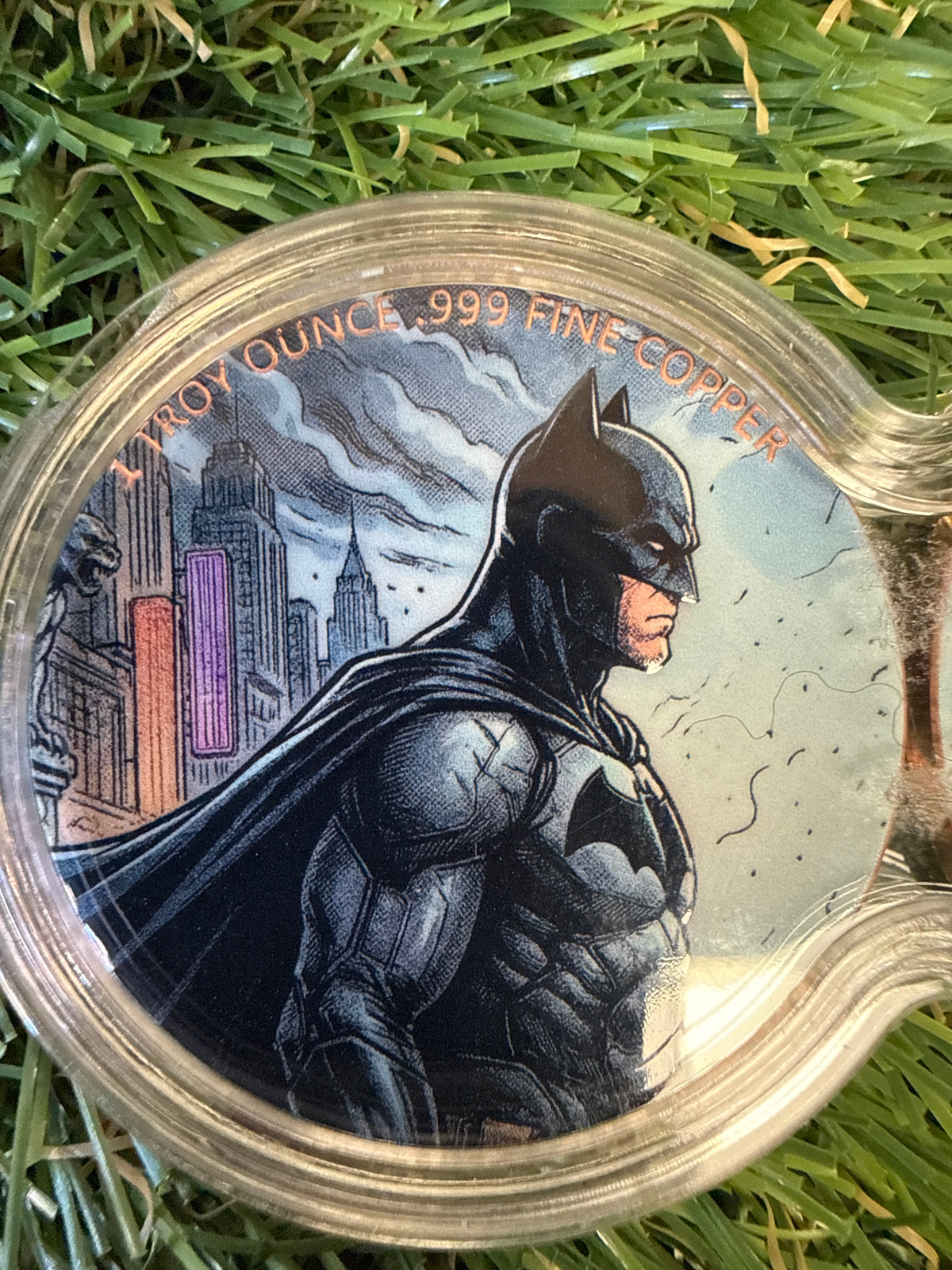 Batman & Superman 2x 1oz fine copper coins in infinity capsule | Duel Battle Series
