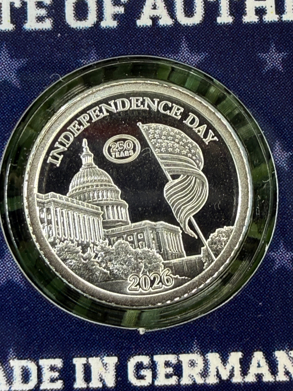 1 Gram .999 Fine Silver Samoa $1 Coin Limited Edition Independence Day - In Assay