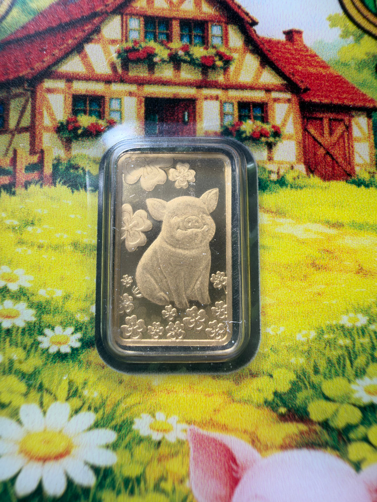 PAMP Lucky Pig 1 Gram 999.9 Fine Gold Bar in Assay 5000 Mintage