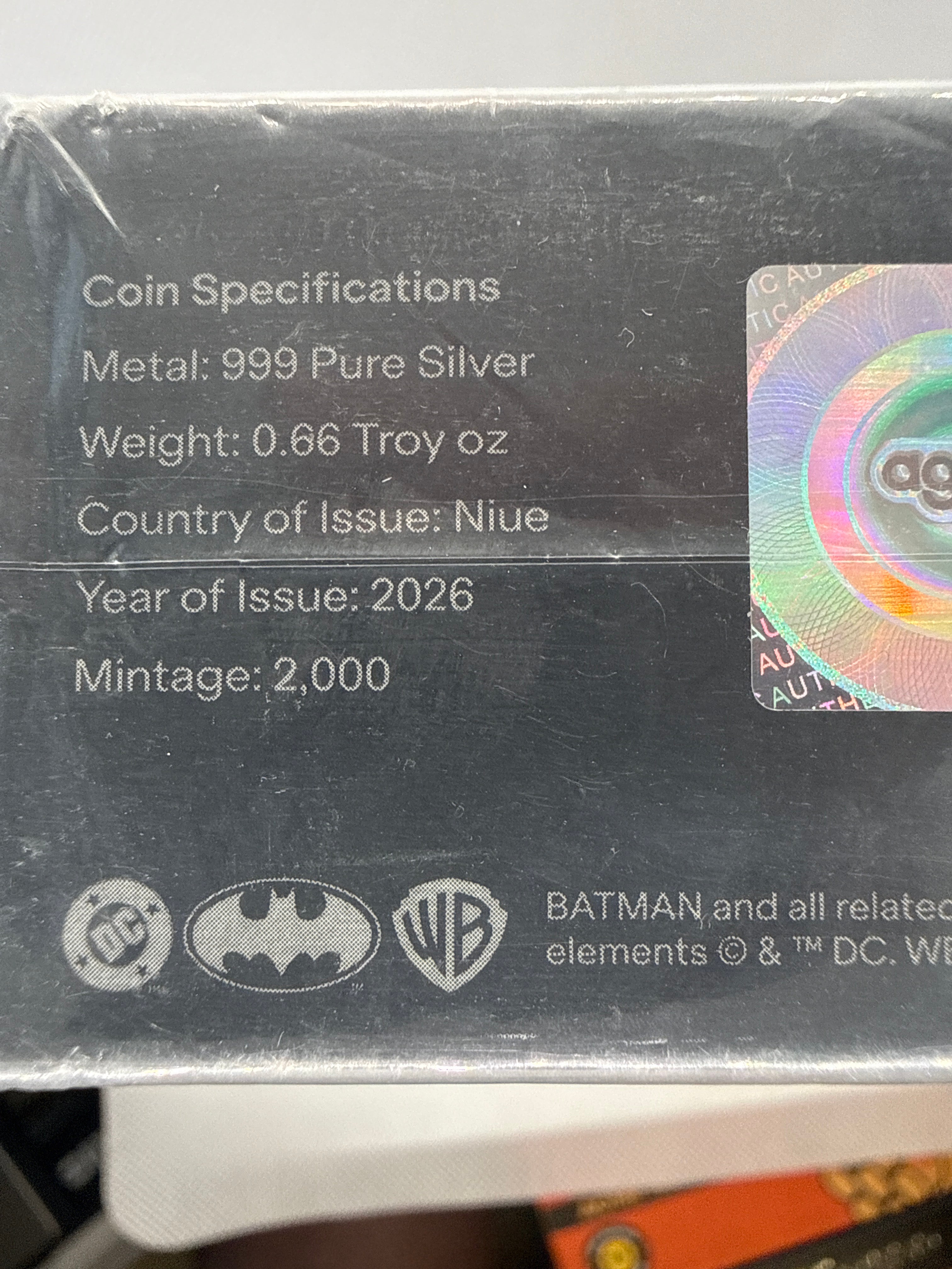 1/2oz 999 Silver+5g 999 Silver Foil 2026 Agoro Two-face Collectible 2000 mintage