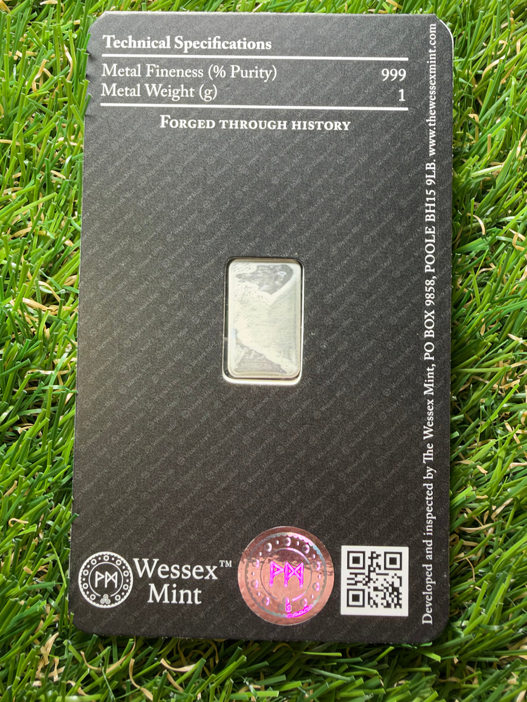 1g Wessex Mint Silver Bar In Assay Card Australian Kangaroo