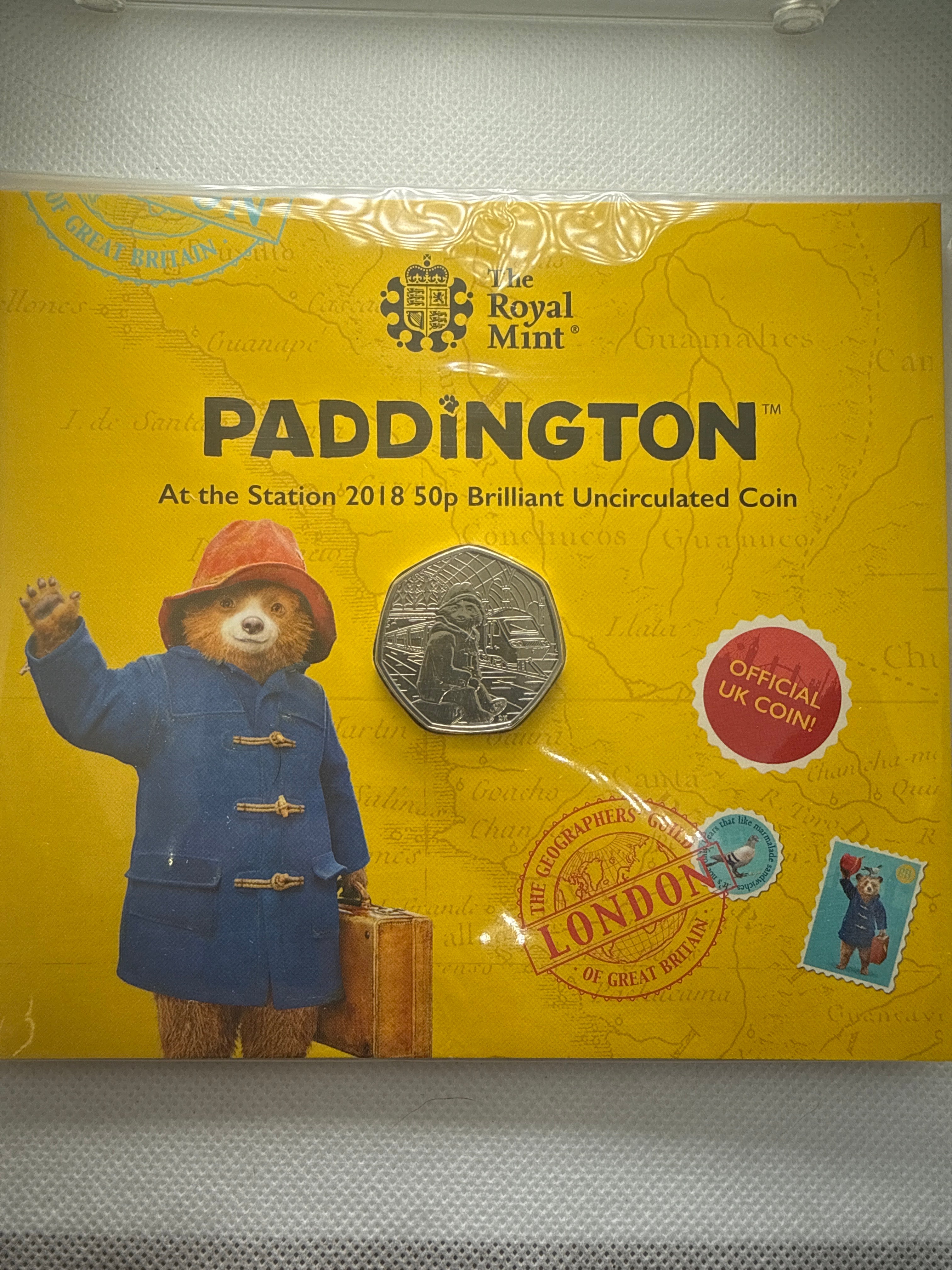The Royal Mint Paddington at the Station BU 50 Pence Coin 2018 in presentation Pack