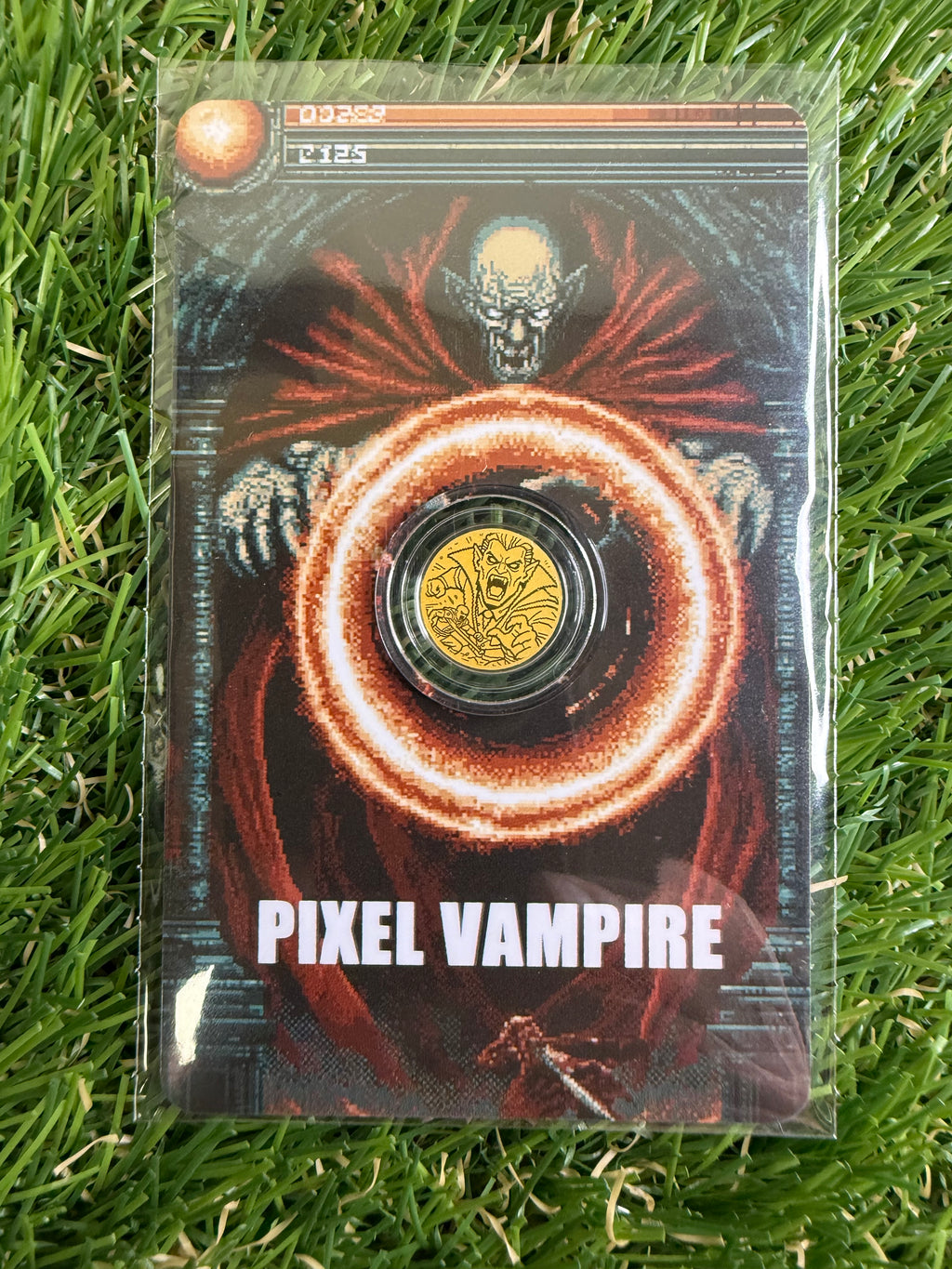 2026 Republic of Liberia 12$ PIXEL VAMPIRE 1/1000 Oz Gold Coin in Assay