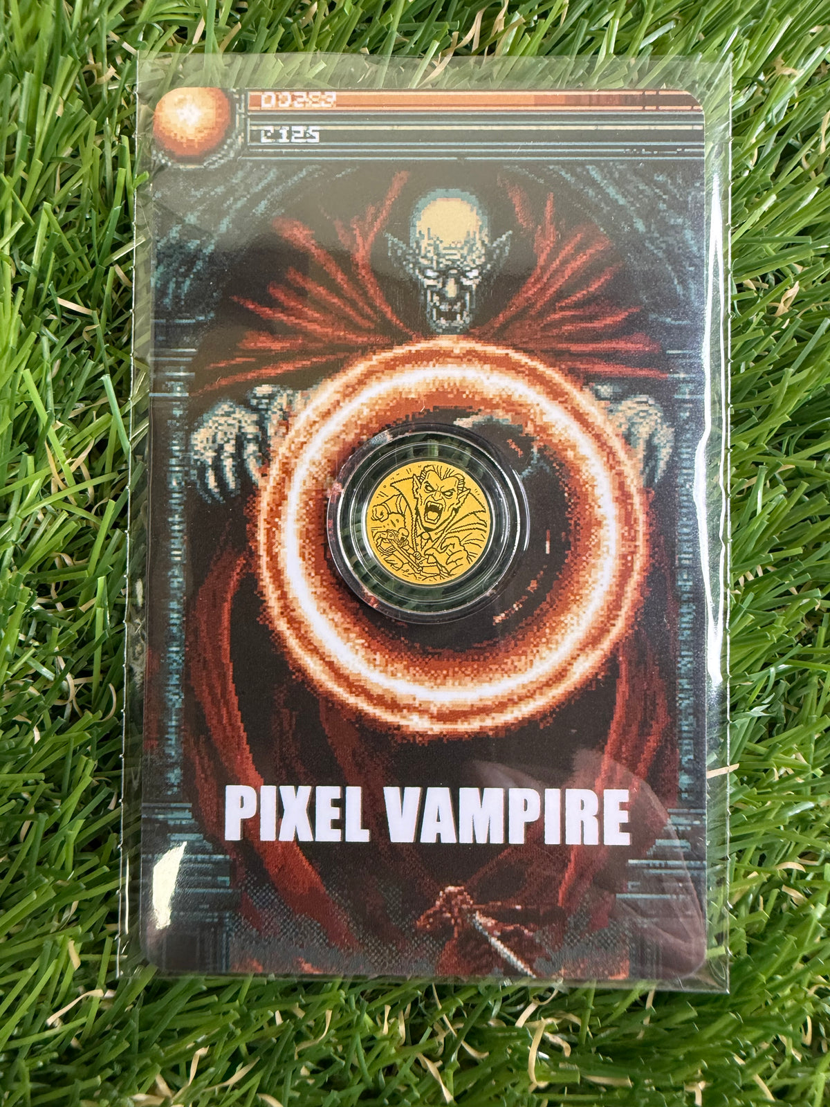 2026 Republic of Liberia 12$ PIXEL VAMPIRE 1/1000 Oz Gold Coin in Assay