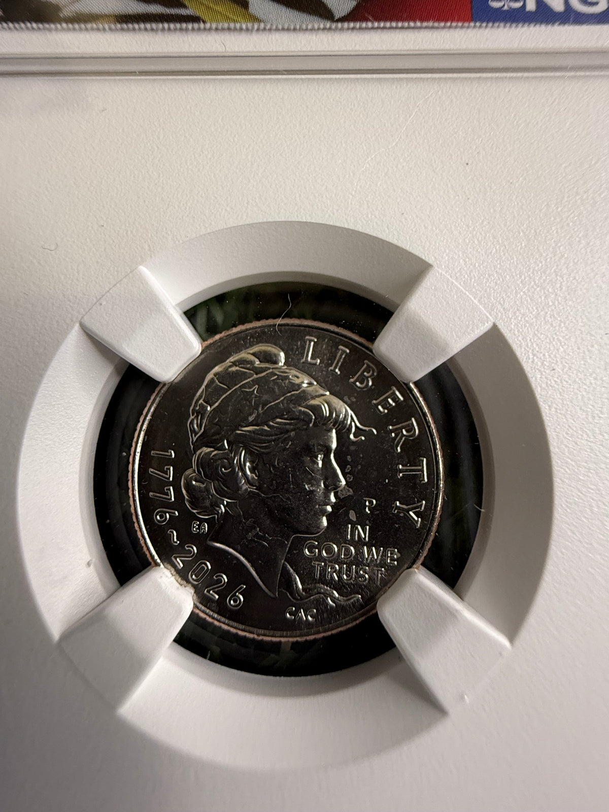 1776-2026 10c Emerging Liberty 250th Anniv NGC Gem UNC Dime