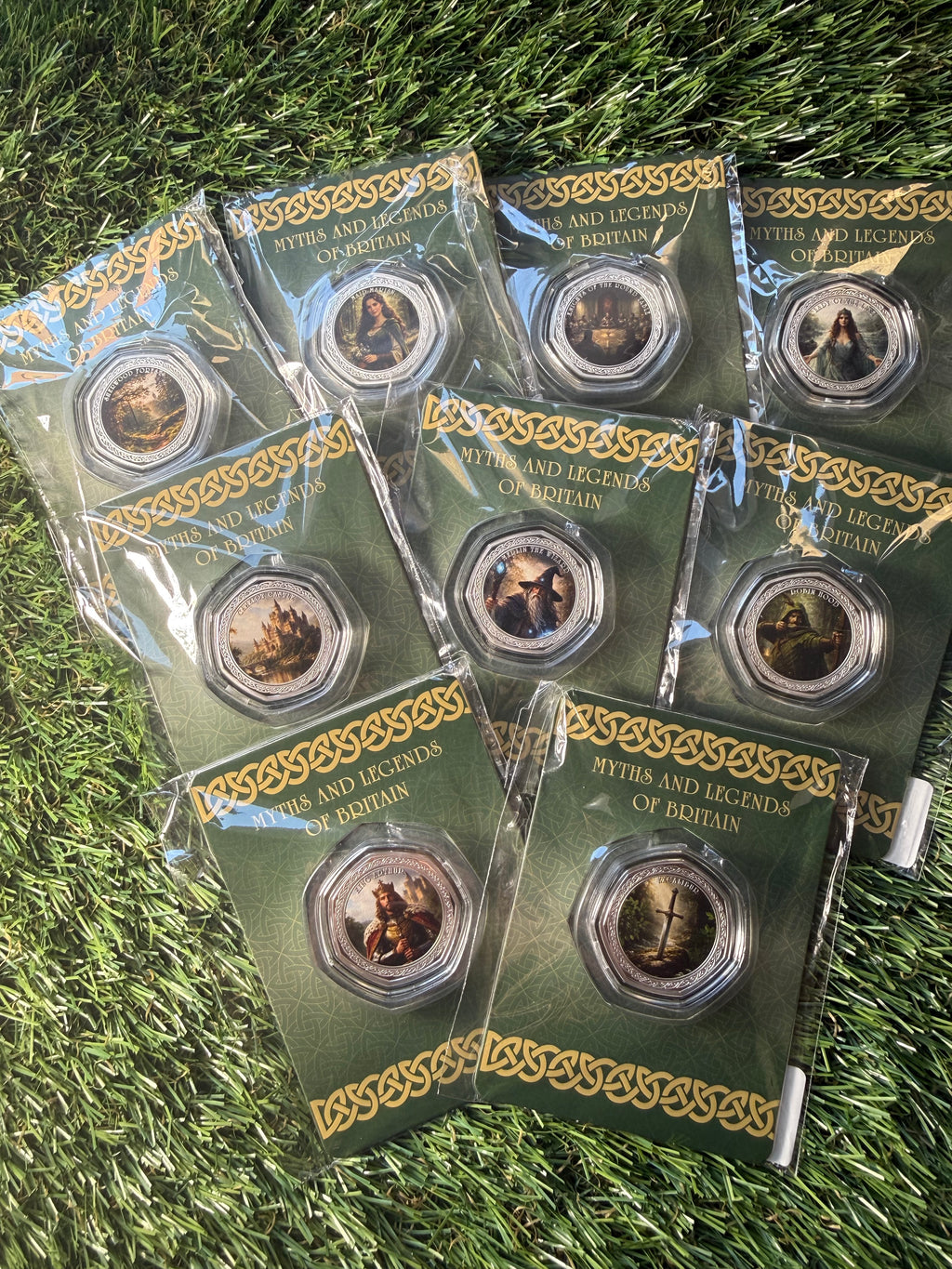 Myths and Legends of Britain 999 Silver Plated Coin Collection in presentation packs