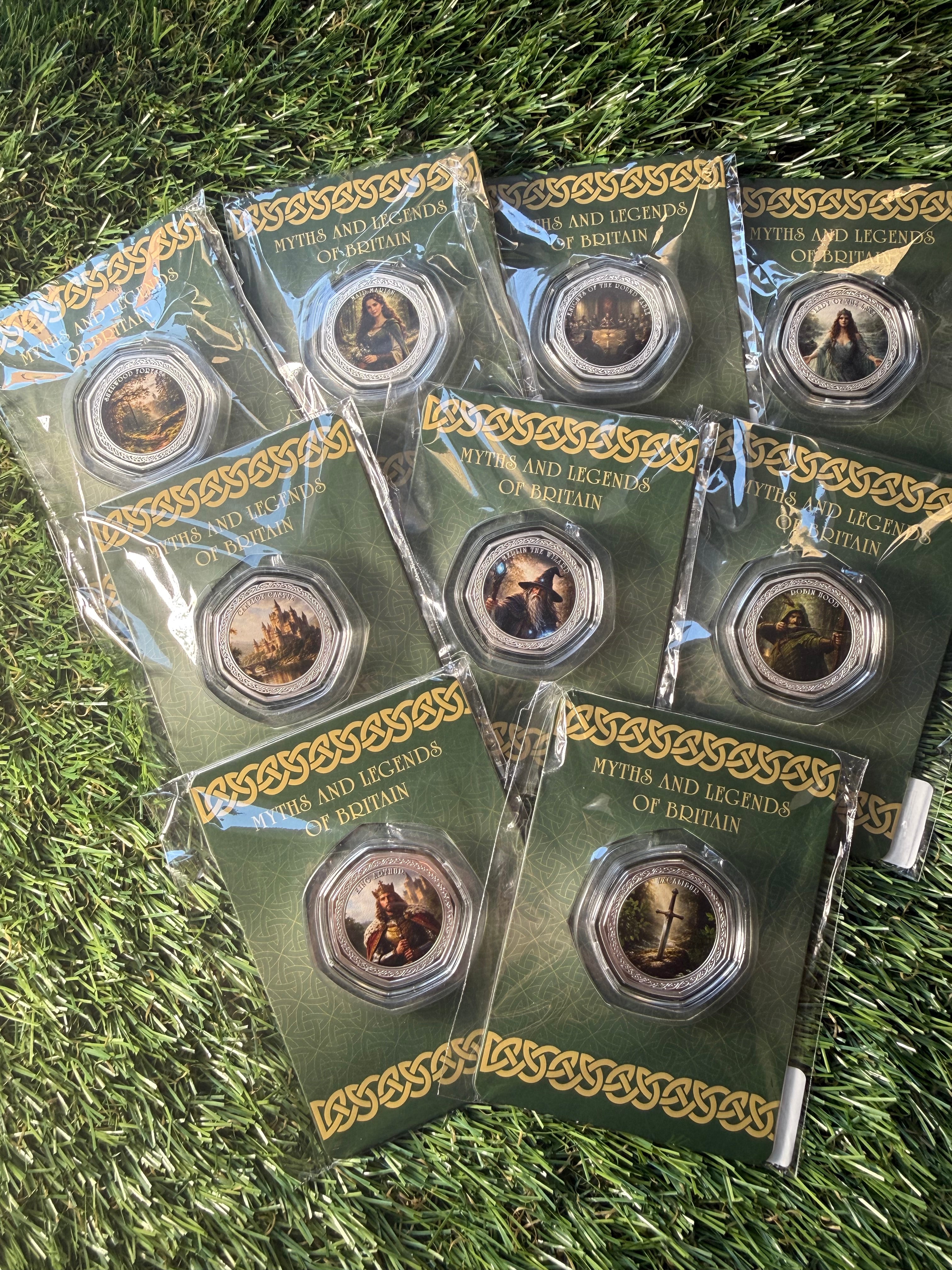 Myths and Legends of Britain 999 Silver Plated Coin Collection in presentation packs