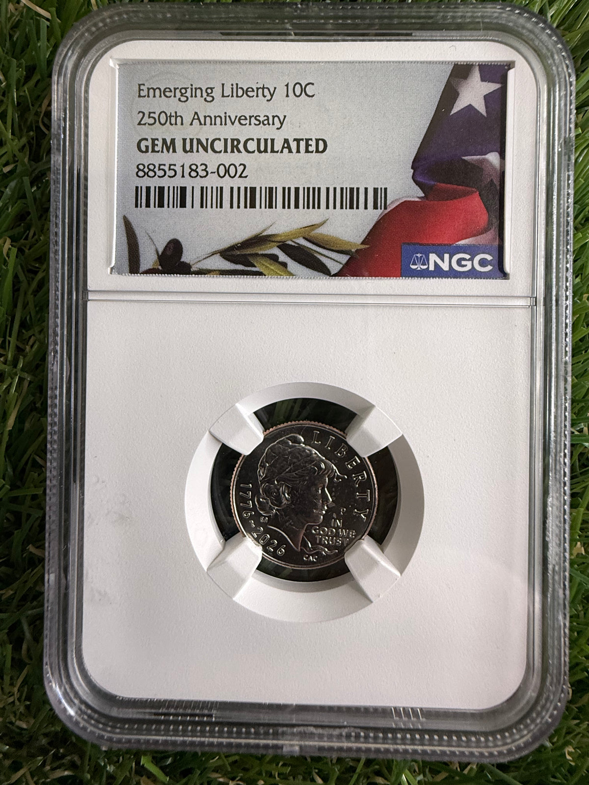1776-2026 10c Emerging Liberty 250th Anniv NGC Gem UNC Dime