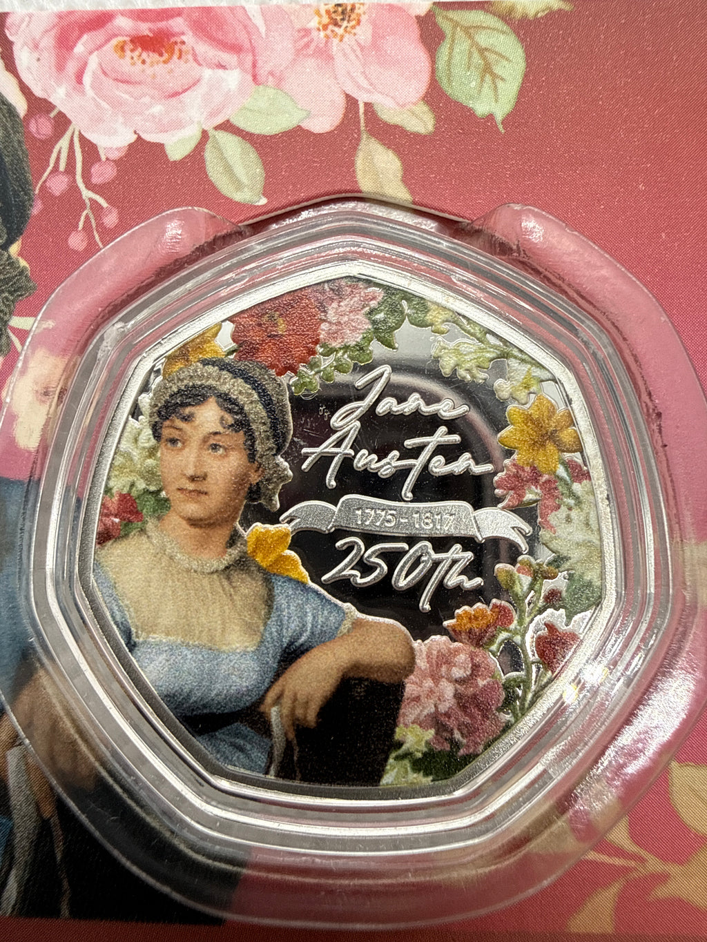 Jane Austin 250th Anniversary Coin 2026, Proof like 999 Silver Plated Coin