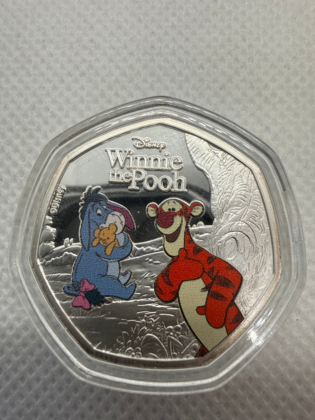 Disney - Winnie the Poo Tiger and Eeyore 2023 Silver Plated Coin 50 Cent Solomon Islands