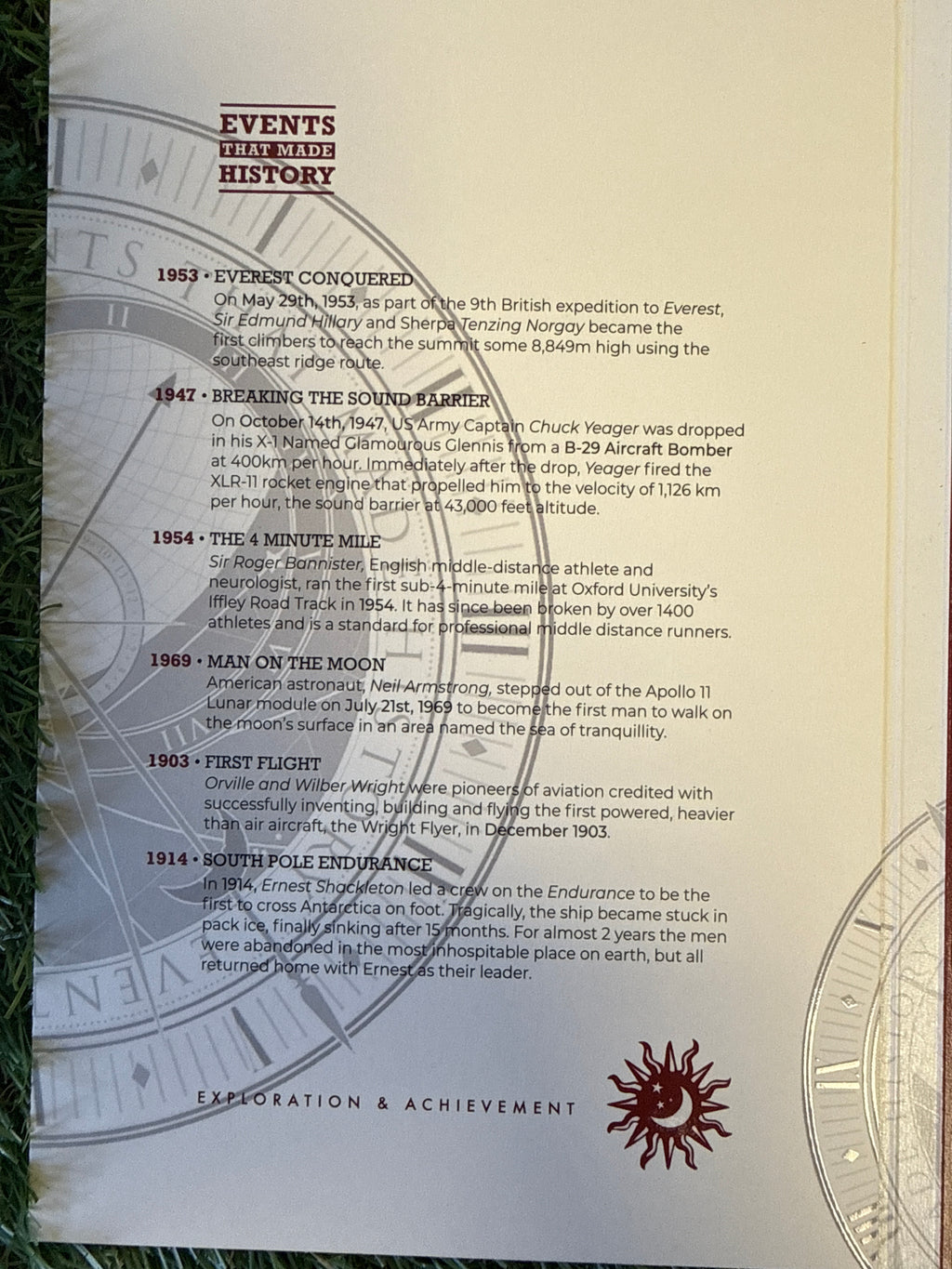 Events That Made History Silver Plated Coin Collection. Exploration And Achievement Edition