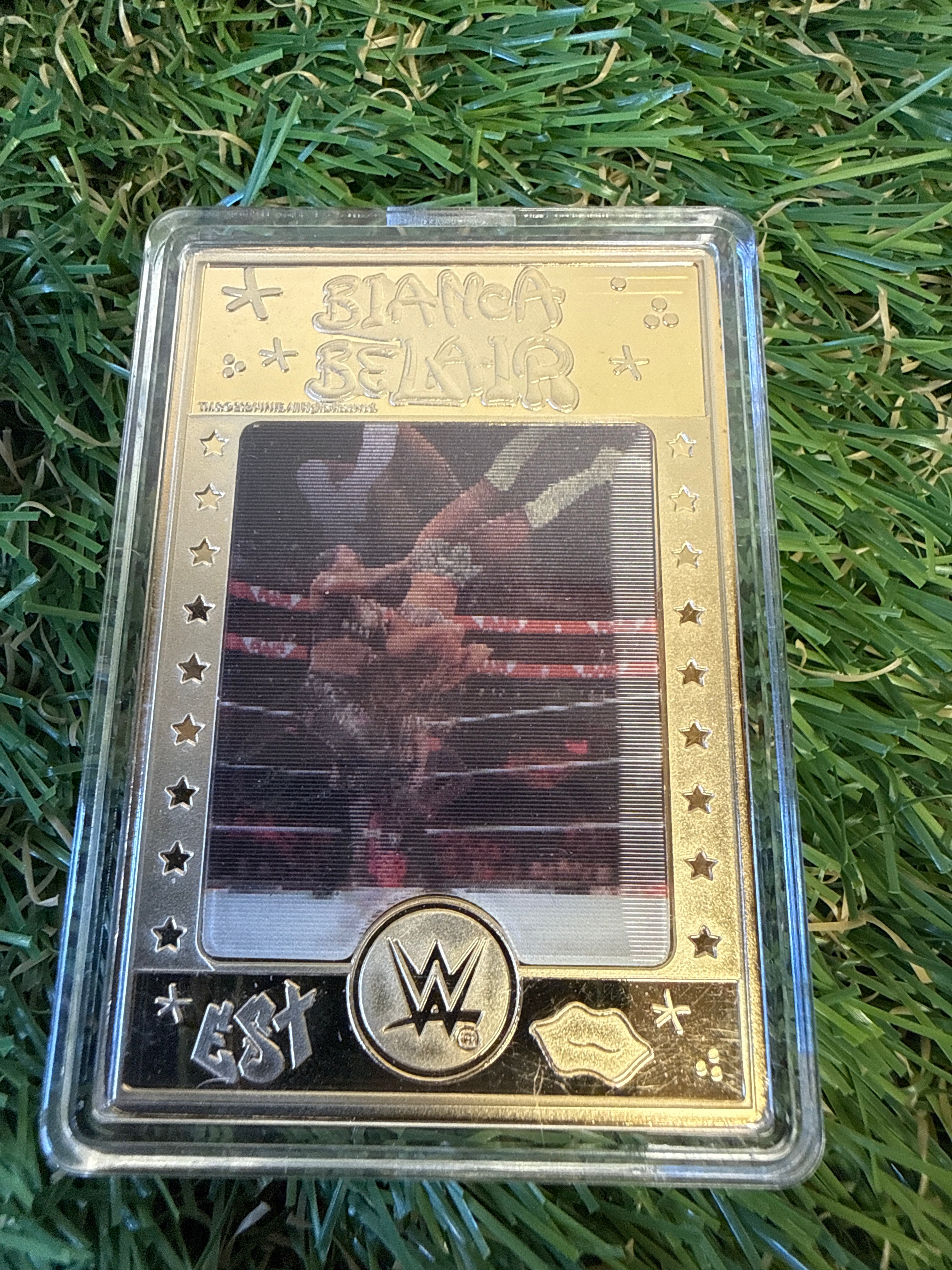 WWE - Bianca Belair Coin Bar Gold Plated Solomon Islands 50 Cents With Colourised Action Picture 2024