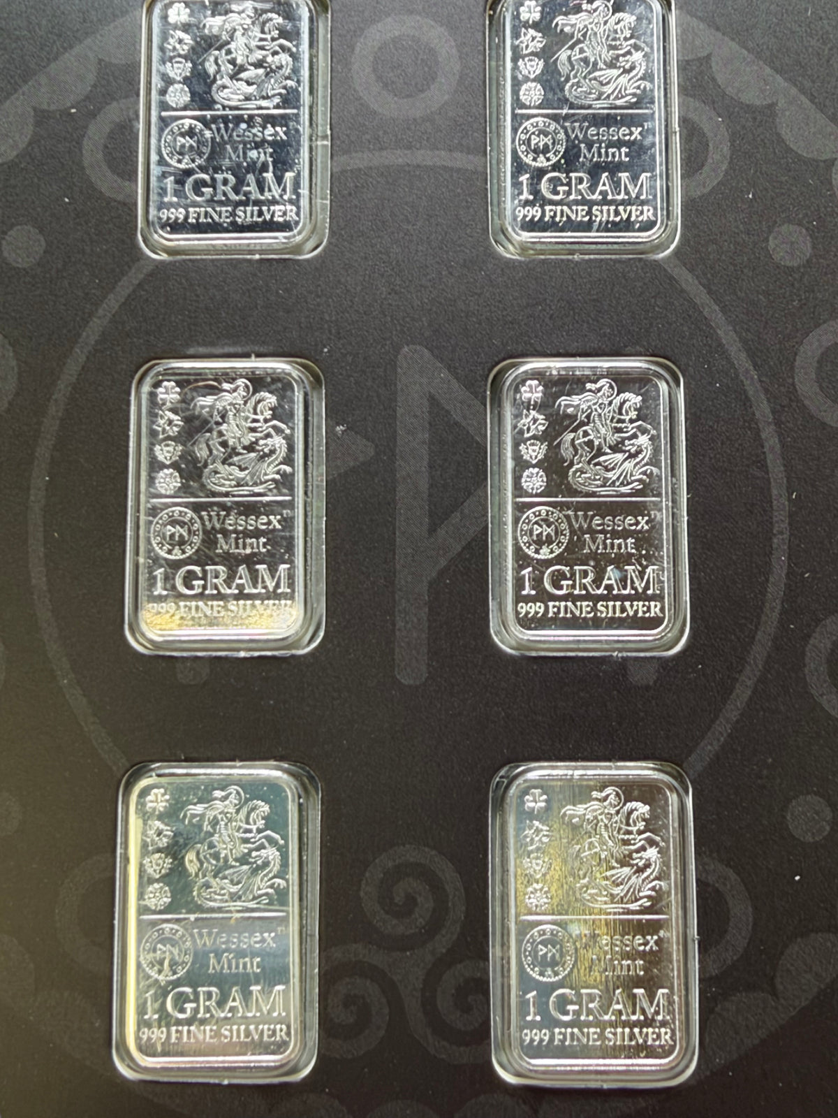 Wessex Mint Silver 6 x George and The Dragon 1g 999 Fine Silver Bars🐉