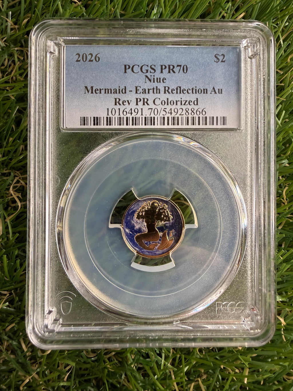 PCGS PR70 2 Gram 22kt Gold Mermaid - Earth Reflection Coin Niue 2026