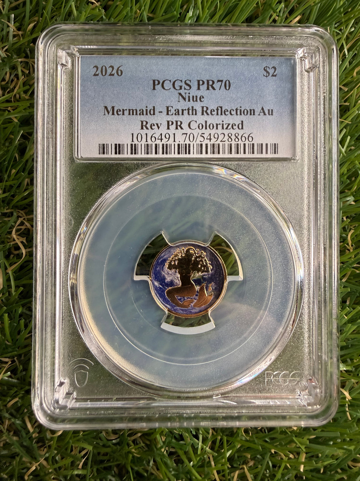 PCGS PR70 2 Gram 22kt Gold Mermaid - Earth Reflection Coin Niue 2026