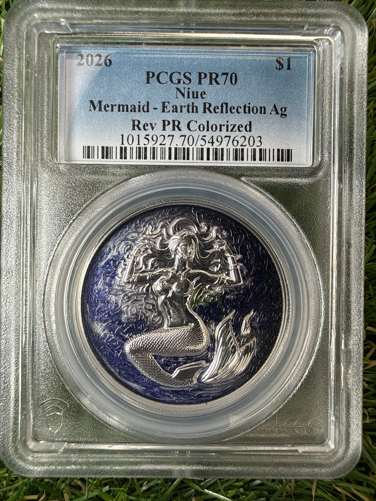 Niue Mermaid 2026 Earth Reflection 1 OZ .999 Fine Silver PCGS PR70