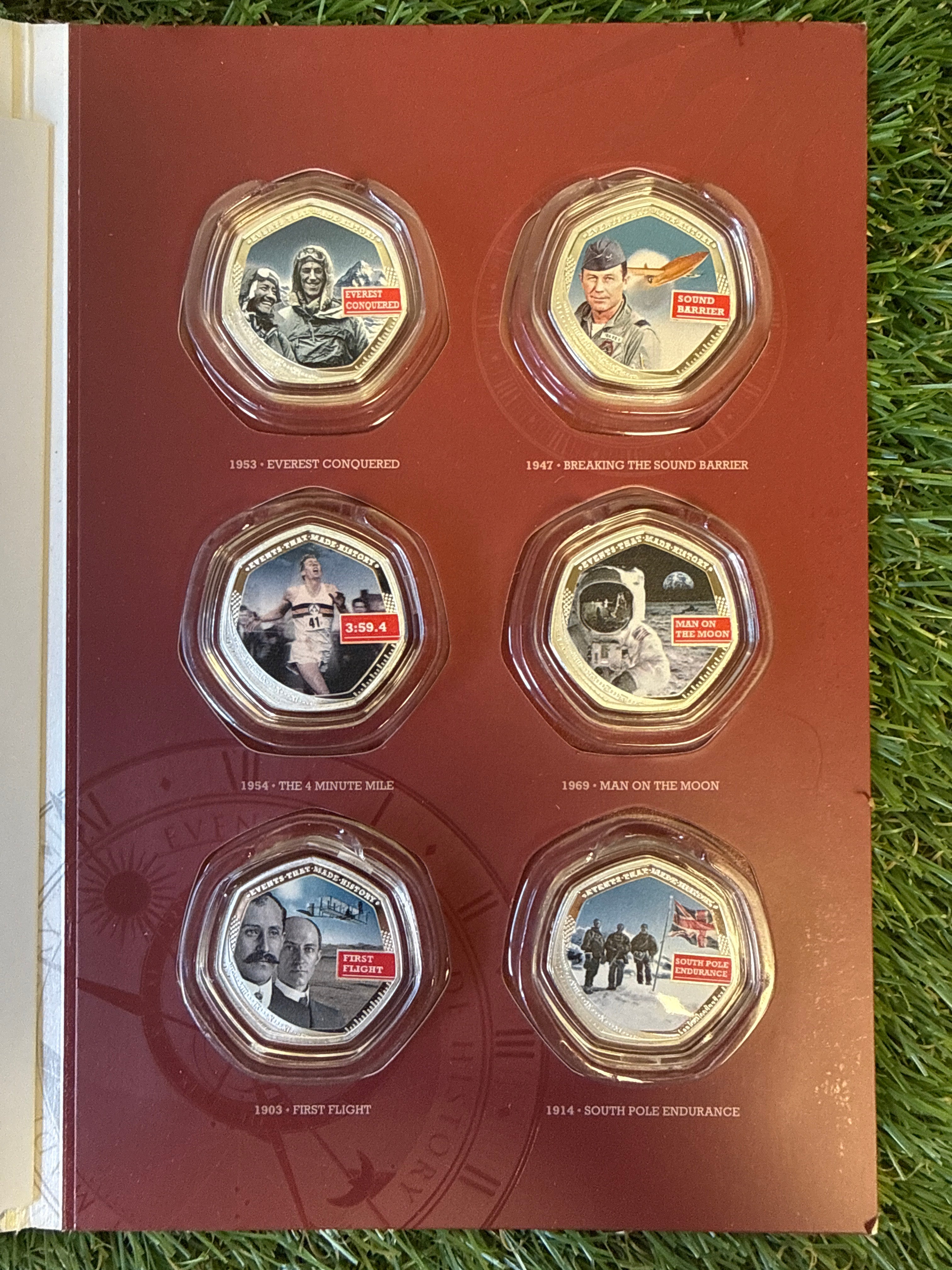 Events That Made History Silver Plated Coin Collection. Exploration And Achievement Edition