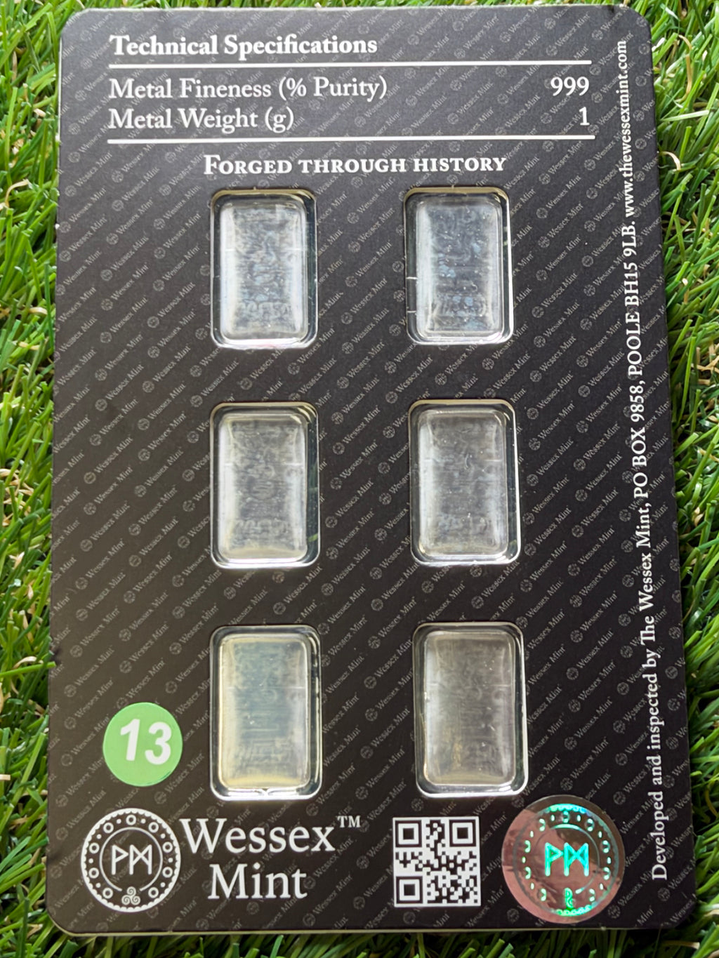 Wessex Mint Silver 6 x George and The Dragon 1g 999 Fine Silver Bars🐉