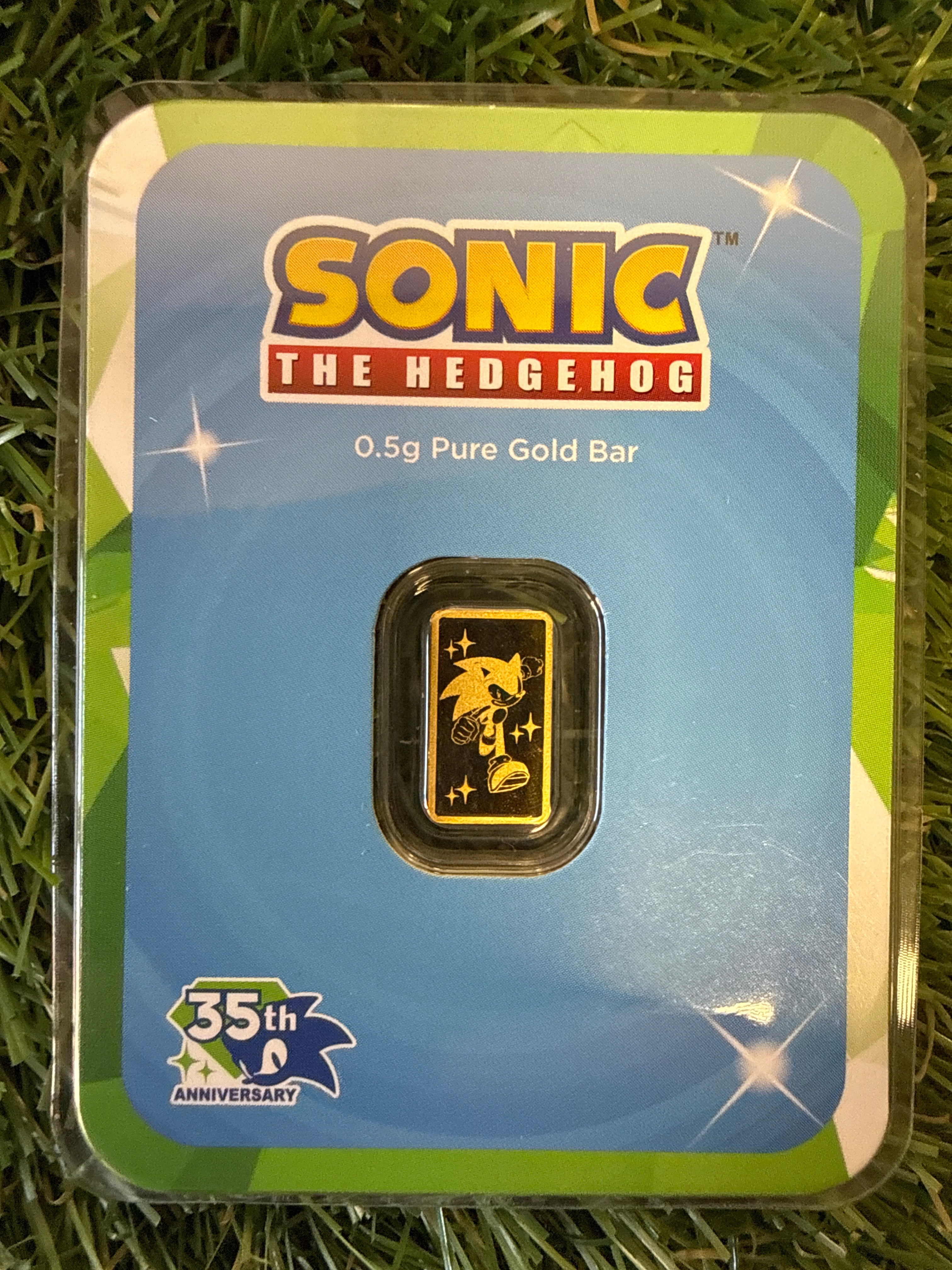 Sonic the Hedgehog 0.5g pure gold bar