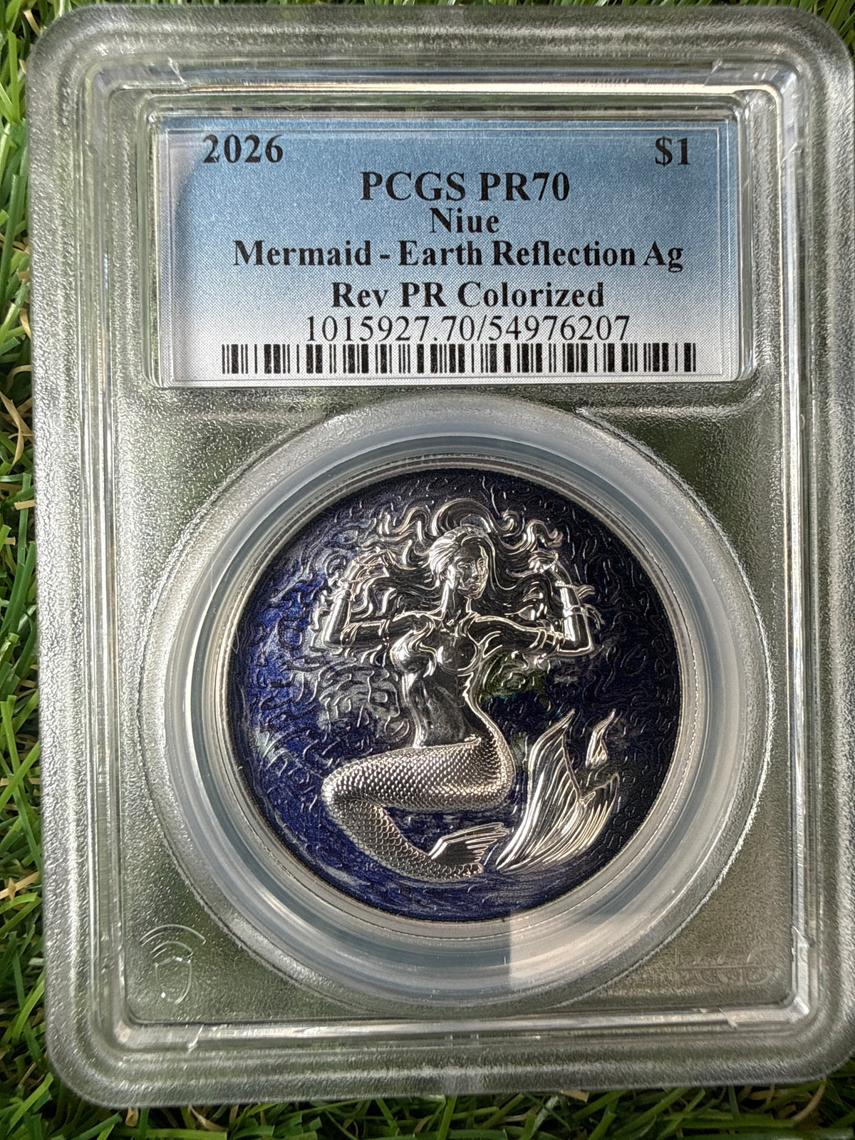 Niue Mermaid 2026 Earth Reflection 1 OZ .999 Fine Silver PCGS PR70