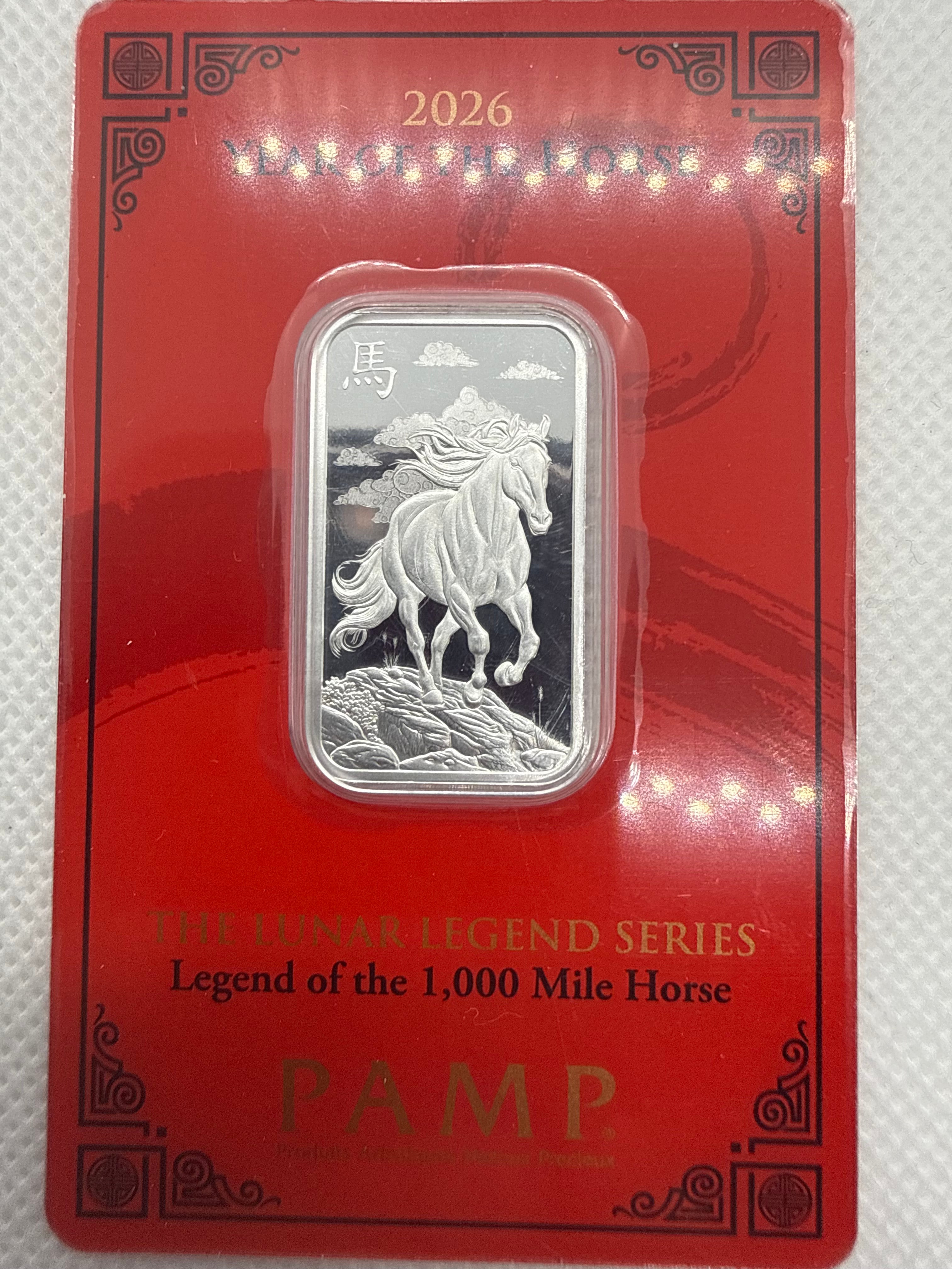 PAMP Lunar Legend Series - Legend of the 1,000 Mile Horse 10g Fine Silver Bar