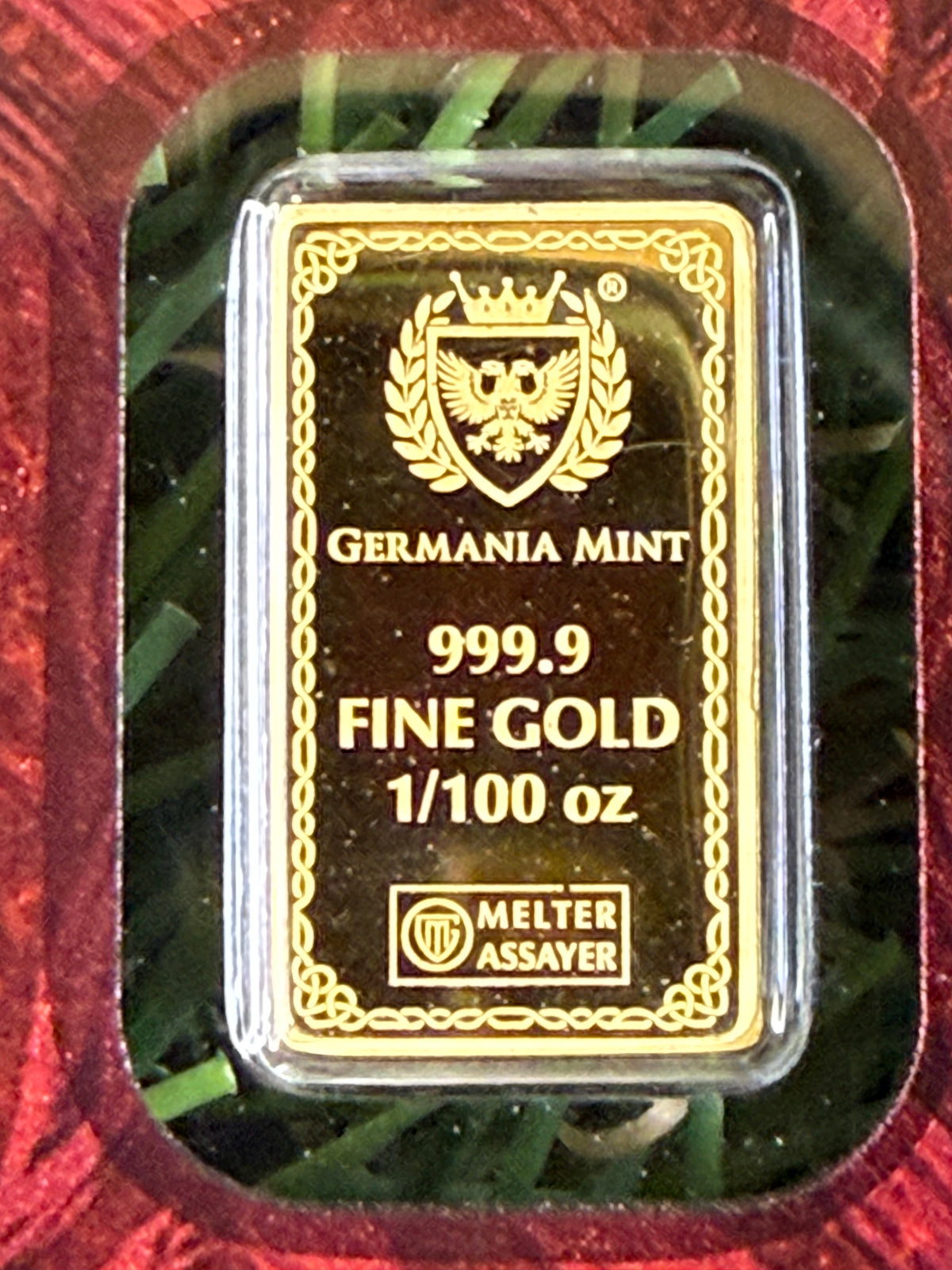 Germania Mint Frigg 1/100oz Proof Gold Bullion Bar 999.9 Fine Gold  5000 Mintage