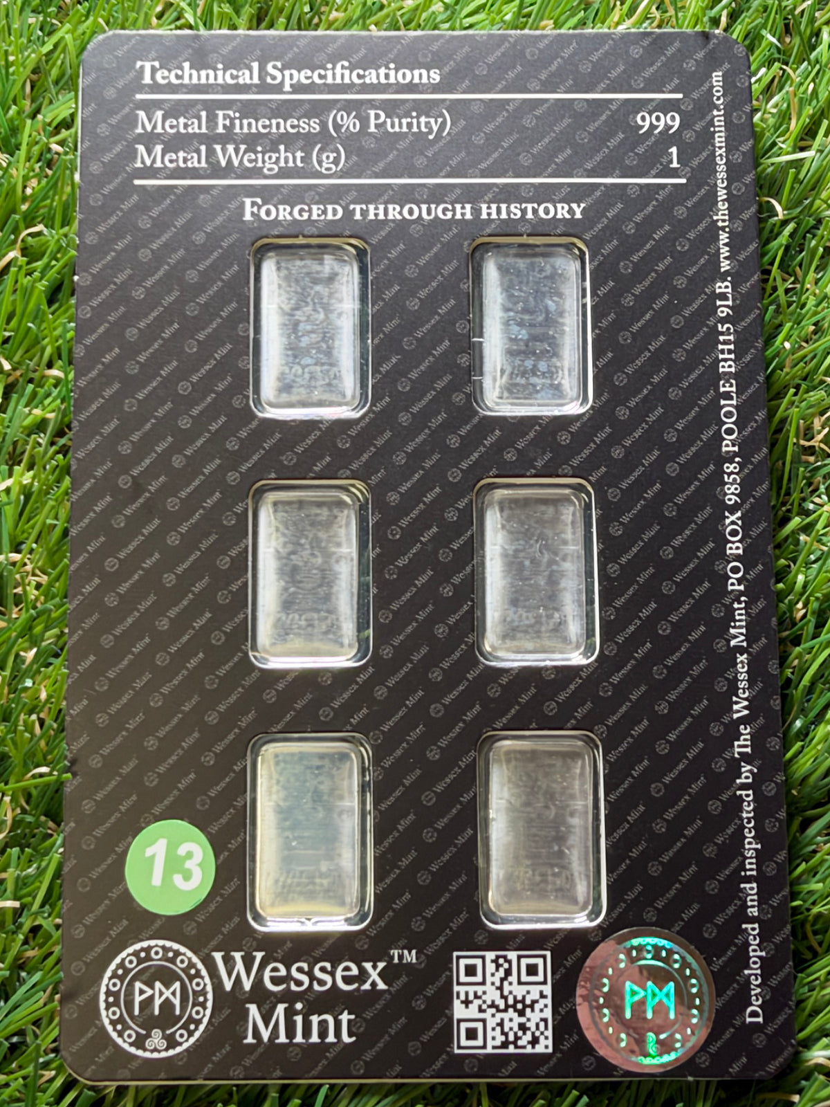Wessex Mint Silver 6 x George and The Dragon 1g 999 Fine Silver Bars🐉