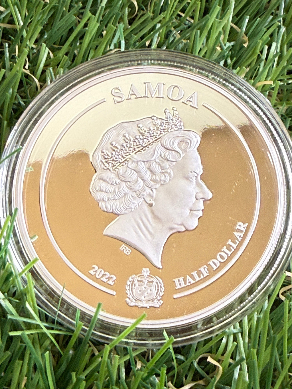 Elizabeth II Platinum Jubilee Silver Plated Commemorative 2022 Samoa Half Dollar