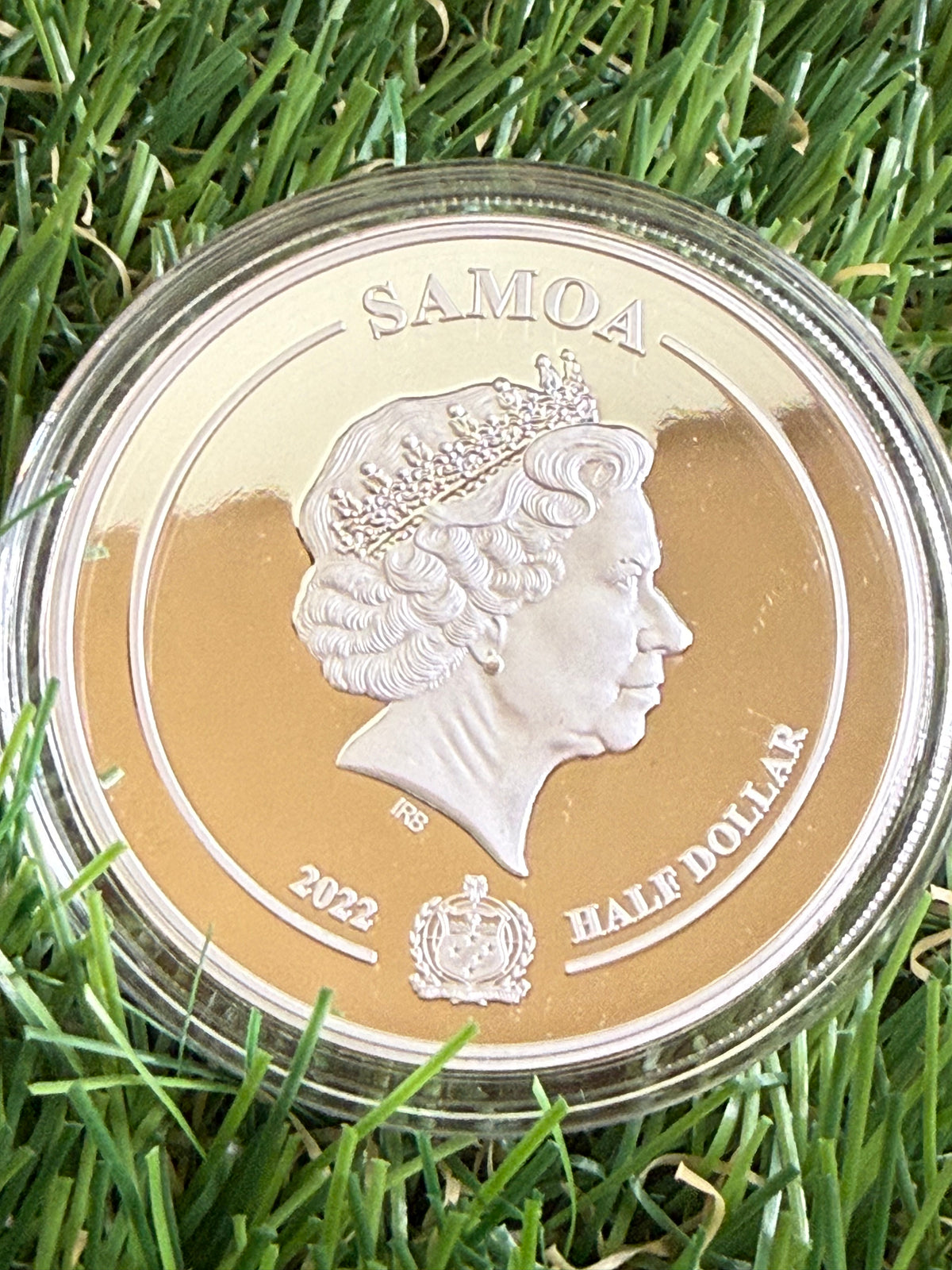 Elizabeth II Platinum Jubilee Silver Plated Commemorative 2022 Samoa Half Dollar