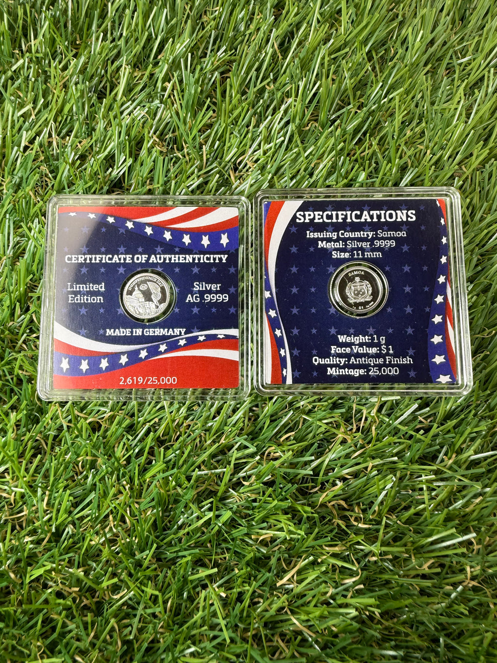 1 Gram .999 Fine Silver Samoa $1 Coin Limited Edition Independence Day - In Assay