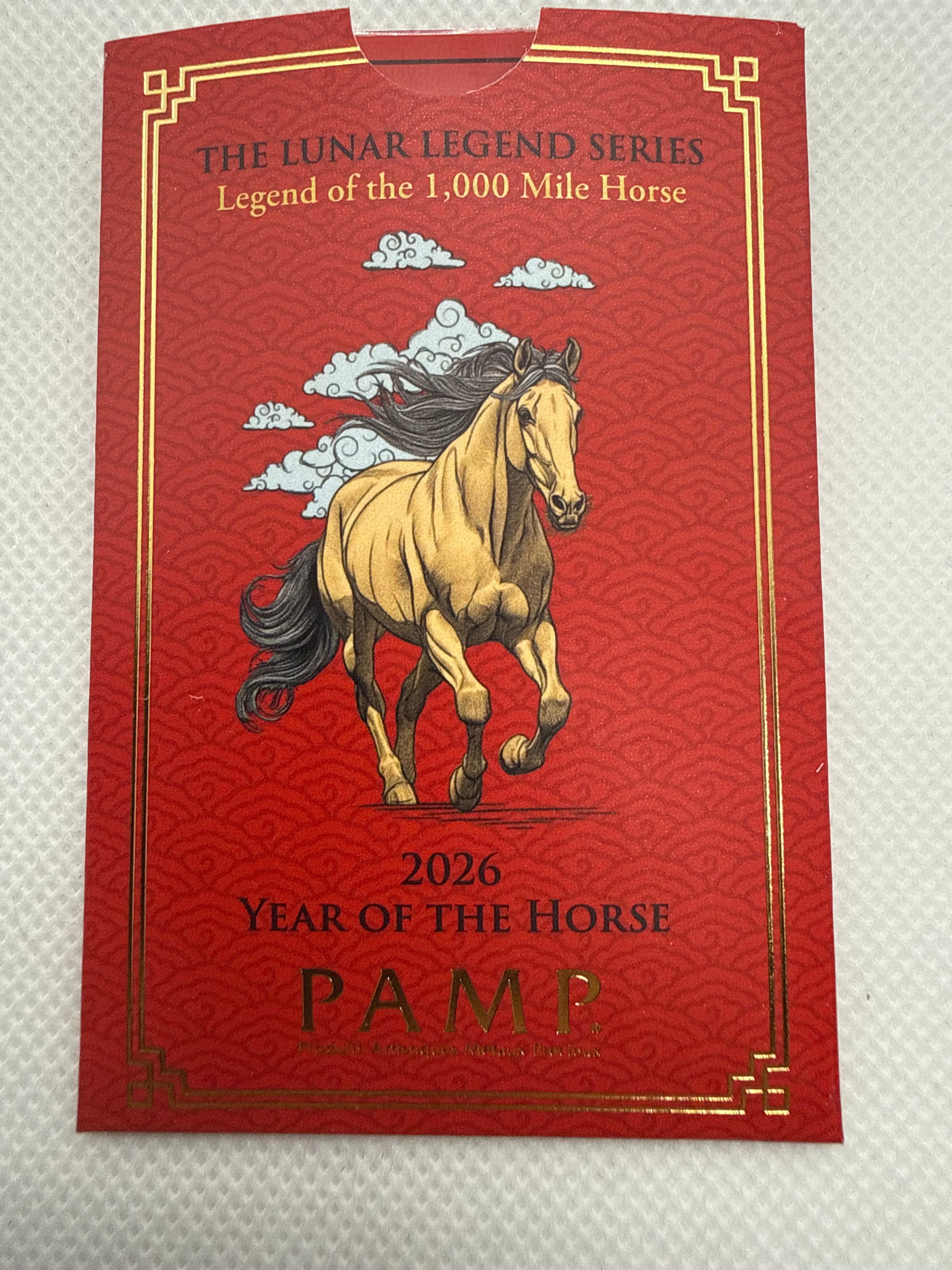 PAMP Lunar Legend Series - Legend of the 1,000 Mile Horse 10g Fine Silver Bar