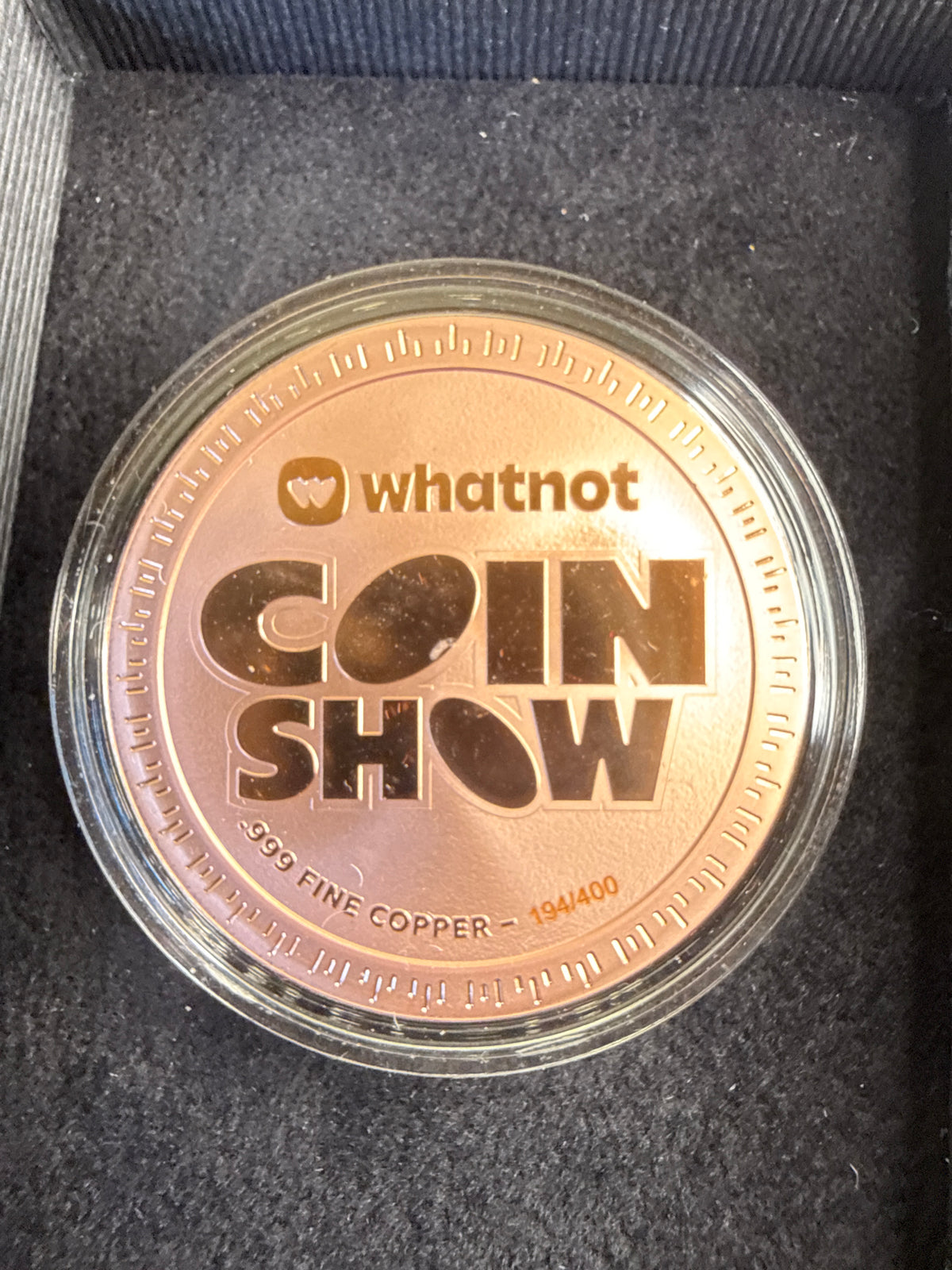Whatnot Coin Show 1oz Copper Coin limited to 400