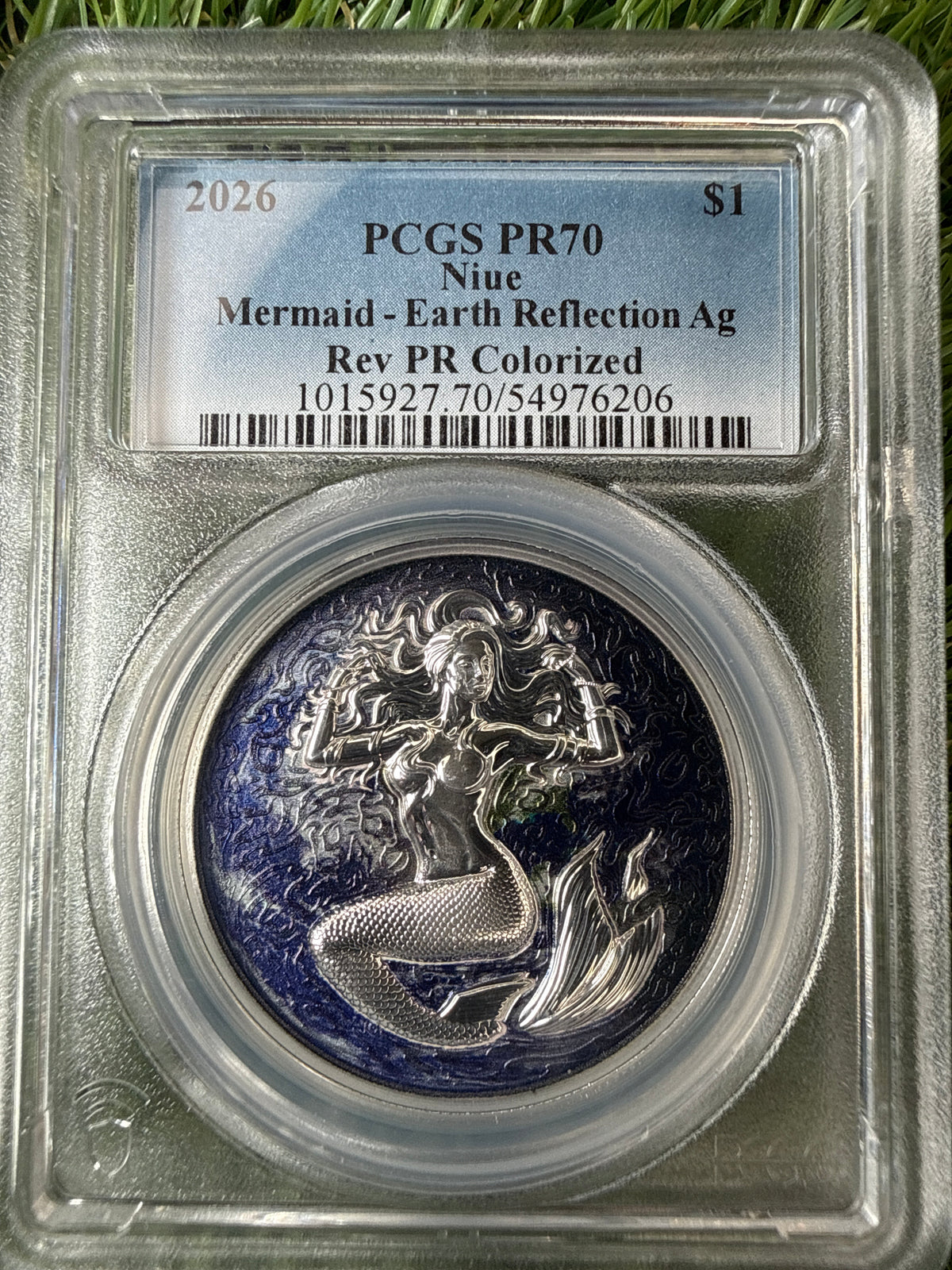 Niue Mermaid 2026 Earth Reflection 1 OZ .999 Fine Silver PCGS PR70