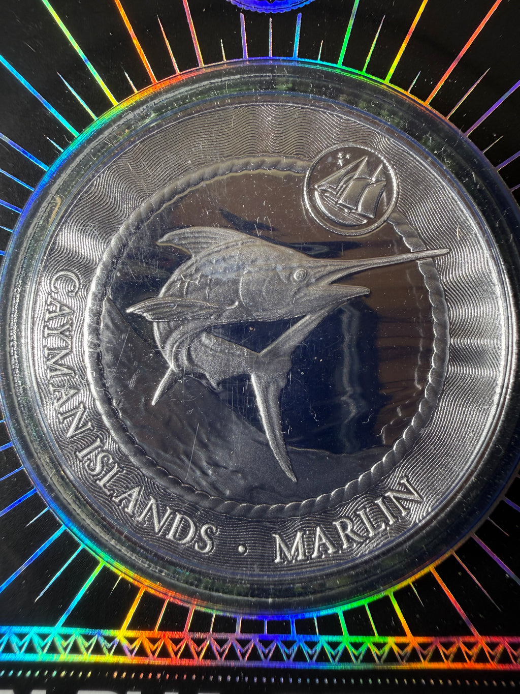 2025 Scottsdale Mint Cayman Islands Marlin 1 oz Silver Coin Alpha Strike™ in Certi-Lock case