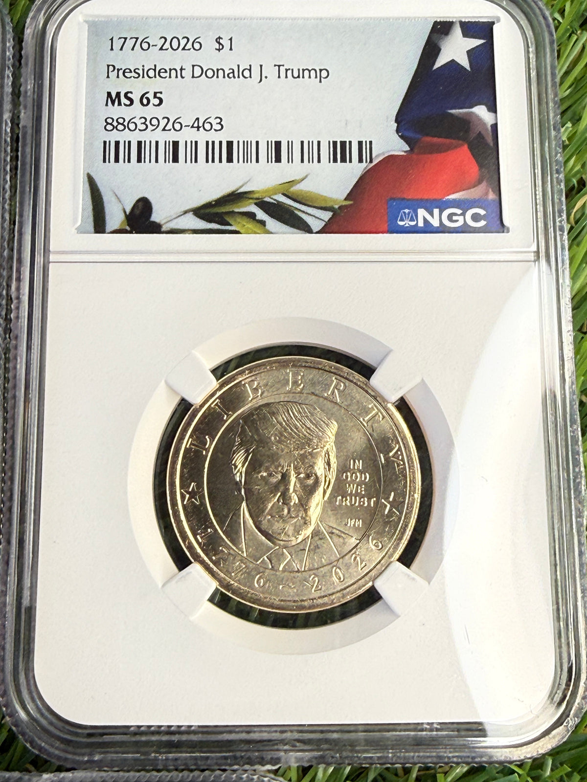 NGC MS65 1776-2026 $1 President Donald J. Trump Commemorative dollar