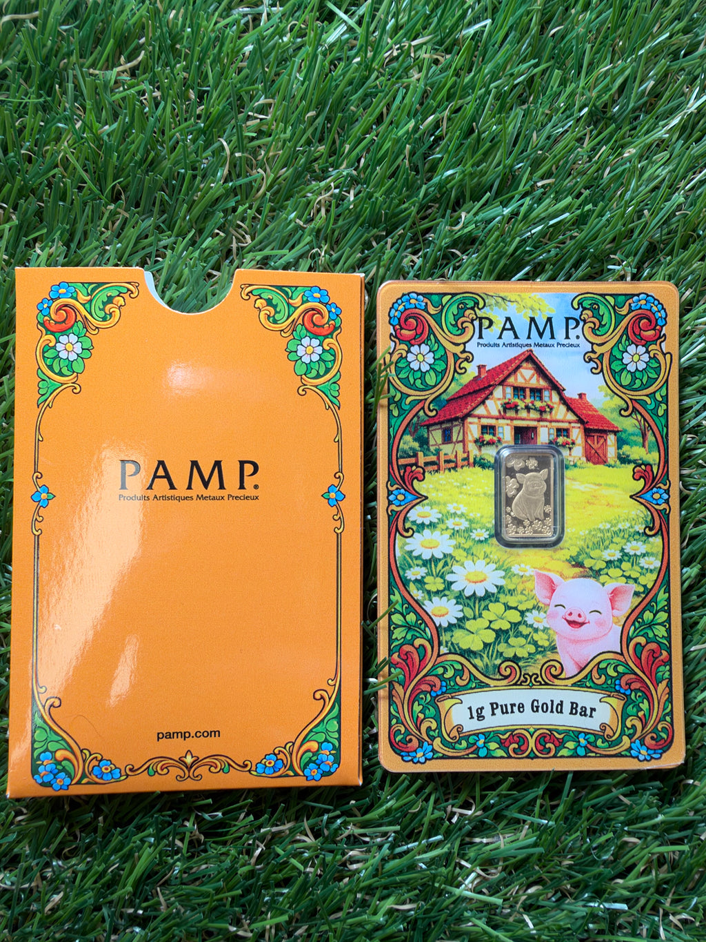 PAMP Lucky Pig 1 Gram 999.9 Fine Gold Bar in Assay 5000 Mintage