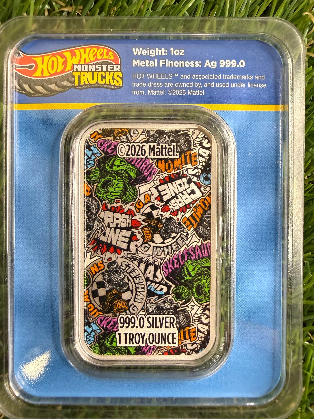 2026 PAMP - Hot Wheels - Mega Wrex - 1 oz 999 Silver Bullion Bar In TEP