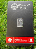 Maple leaf .999 Solid Silver 1g Bar Wessex Mint.  Collect - Gift - Invest. 🍁