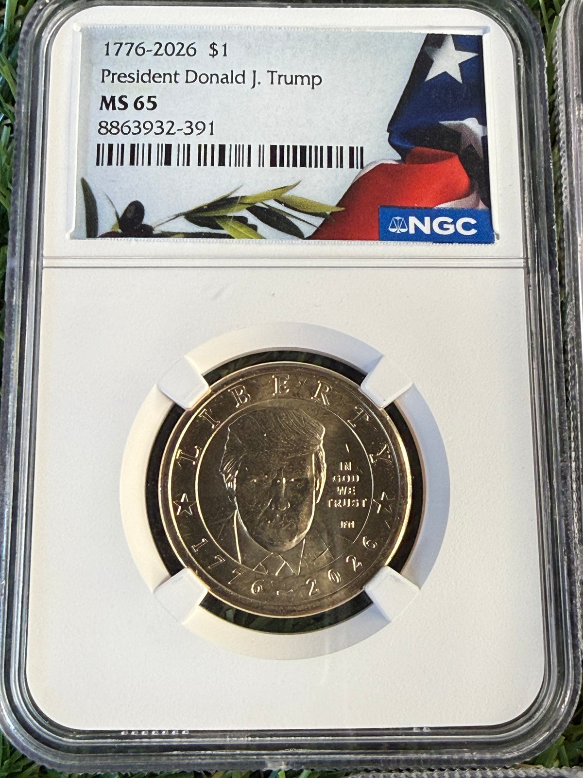 NGC MS65 1776-2026 $1 President Donald J. Trump Commemorative dollar