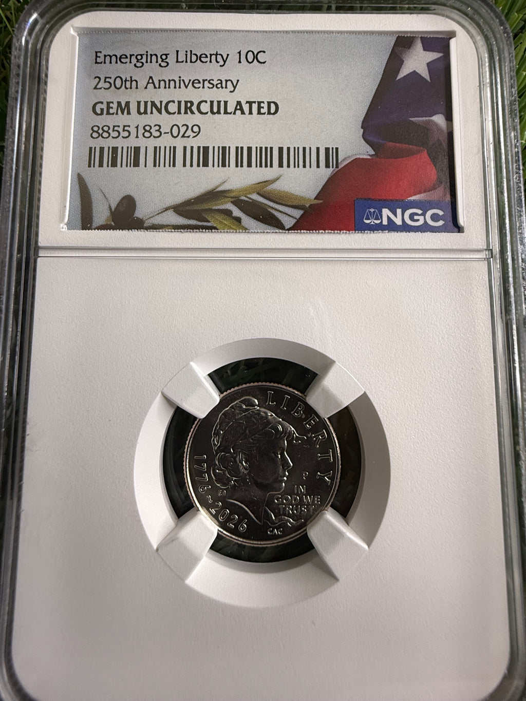 1776-2026 10c Emerging Liberty 250th Anniv NGC Gem UNC Dime