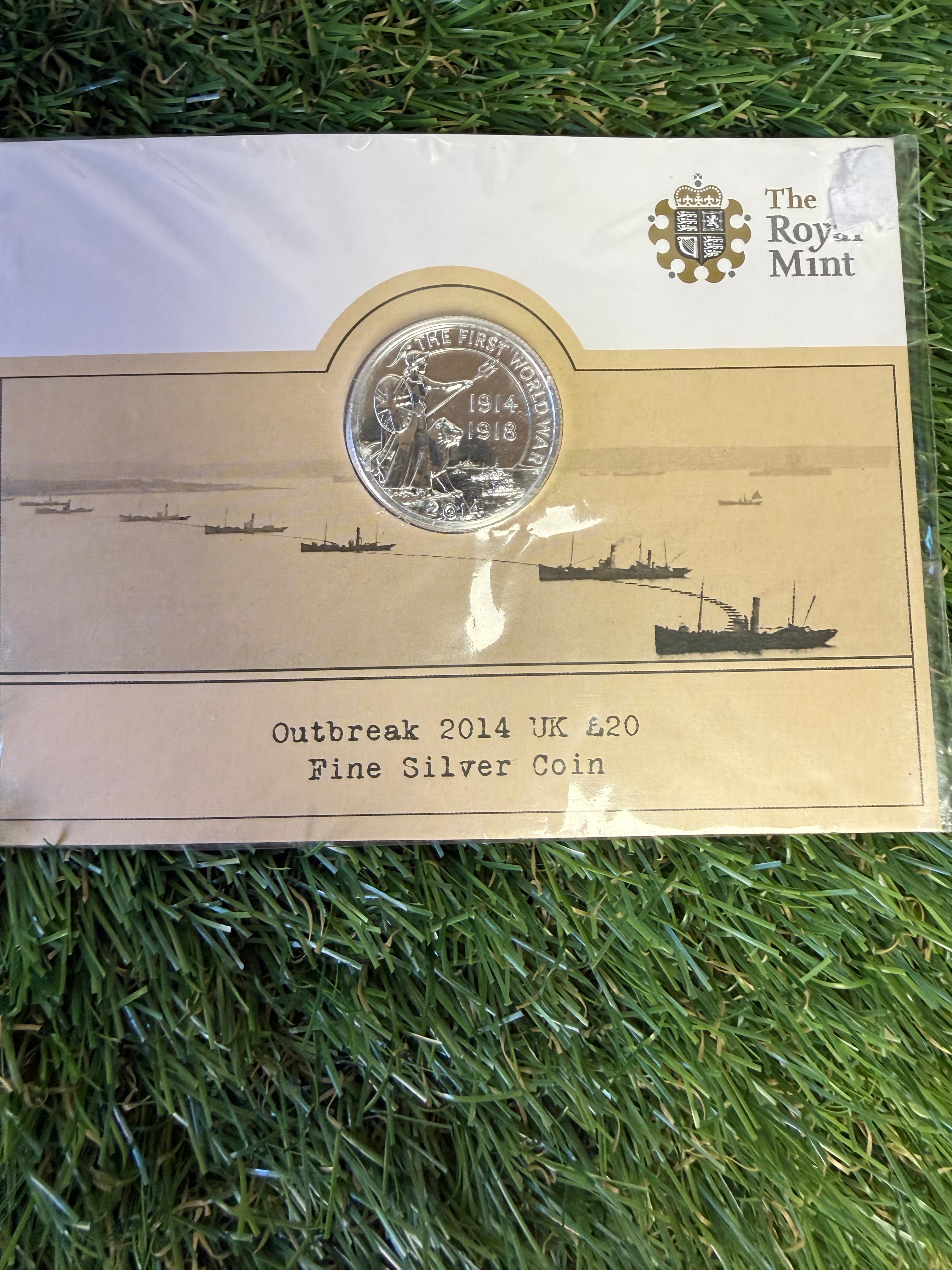 Outbreak 2014 UK £20 Fine Silver Coin
