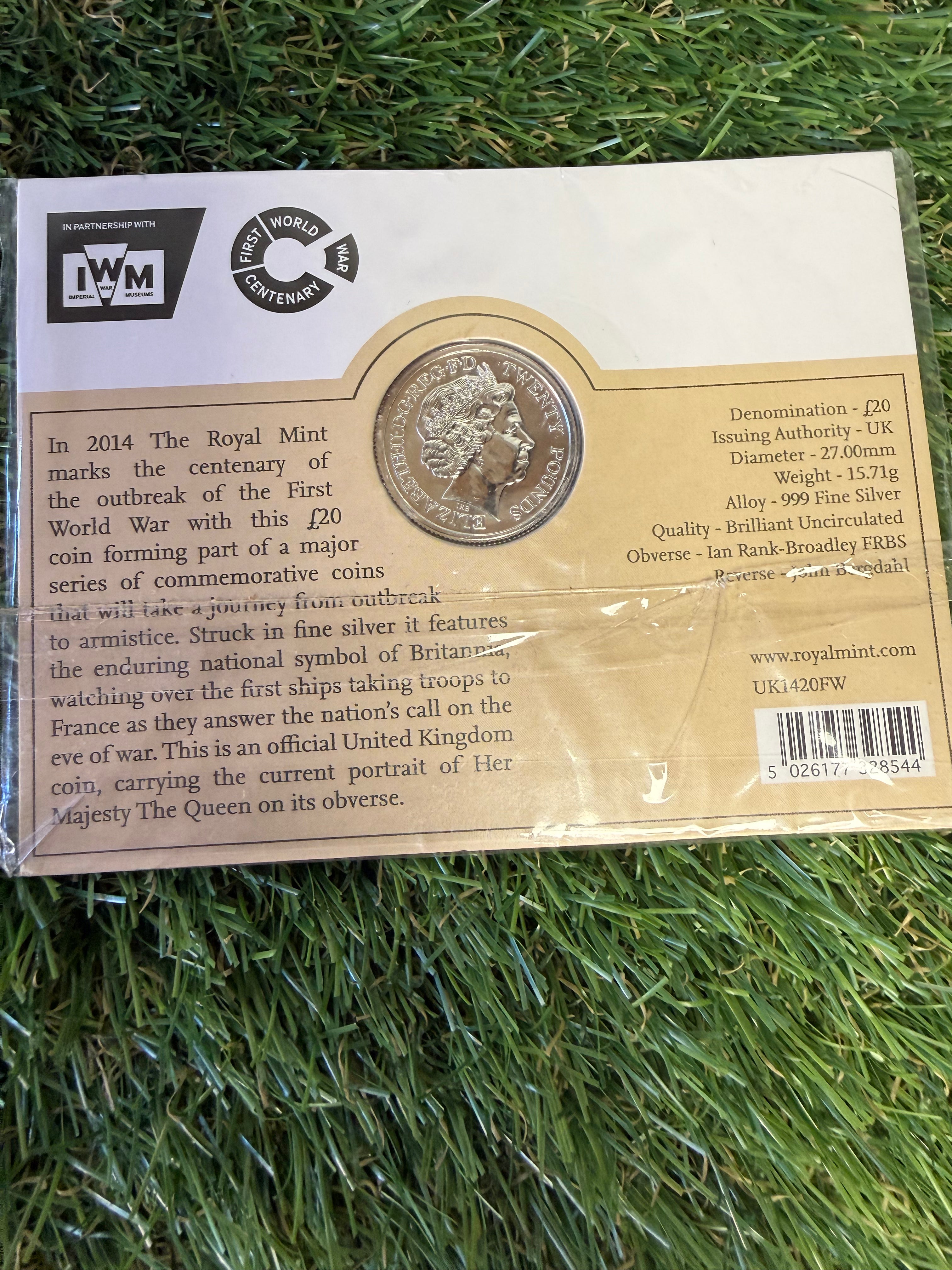 Outbreak 2014 UK £20 Fine Silver Coin