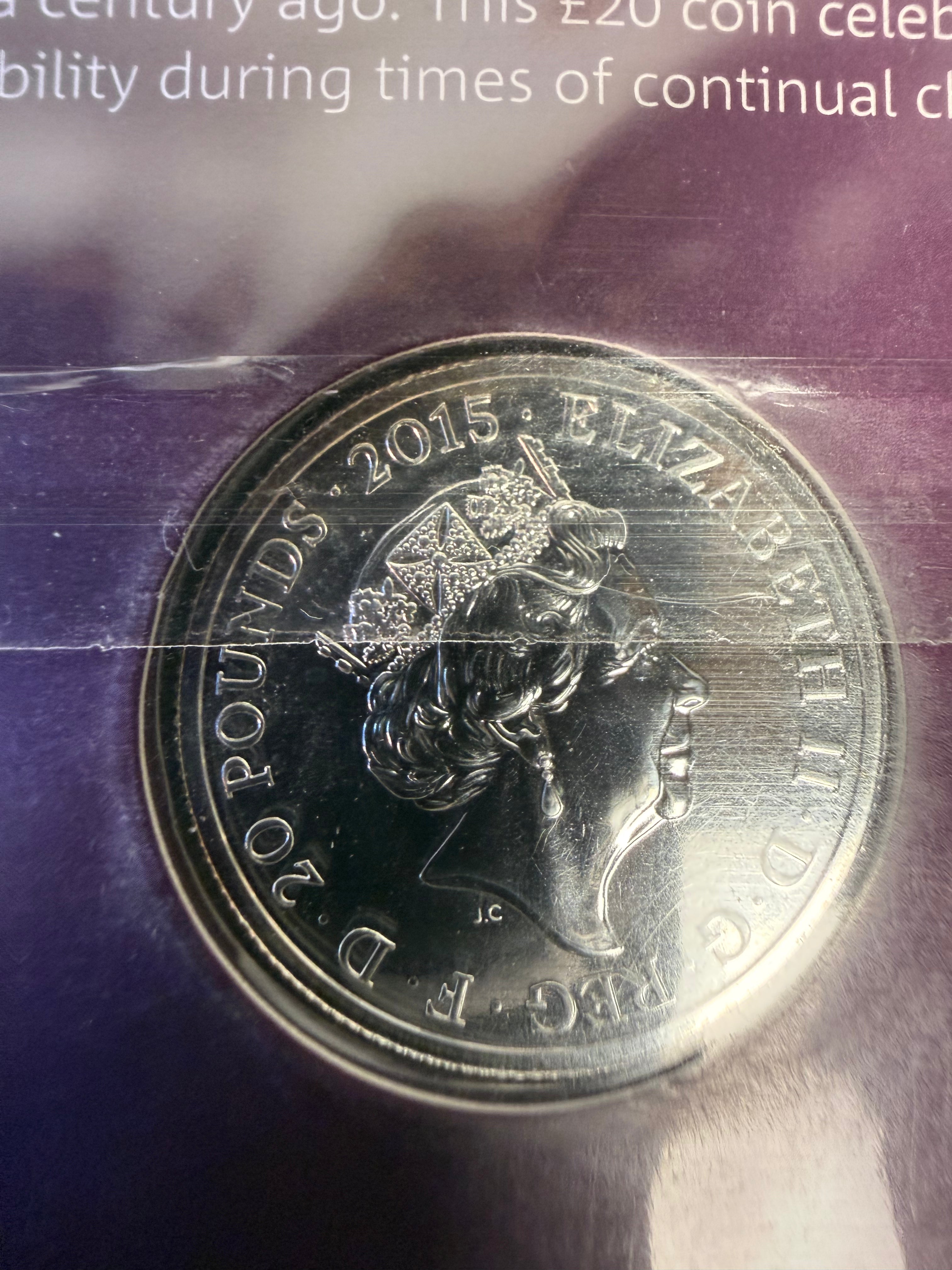 The Longest Reigning Monarch 2015 UK £20 Fine Silver Coin in Presentation Pack
