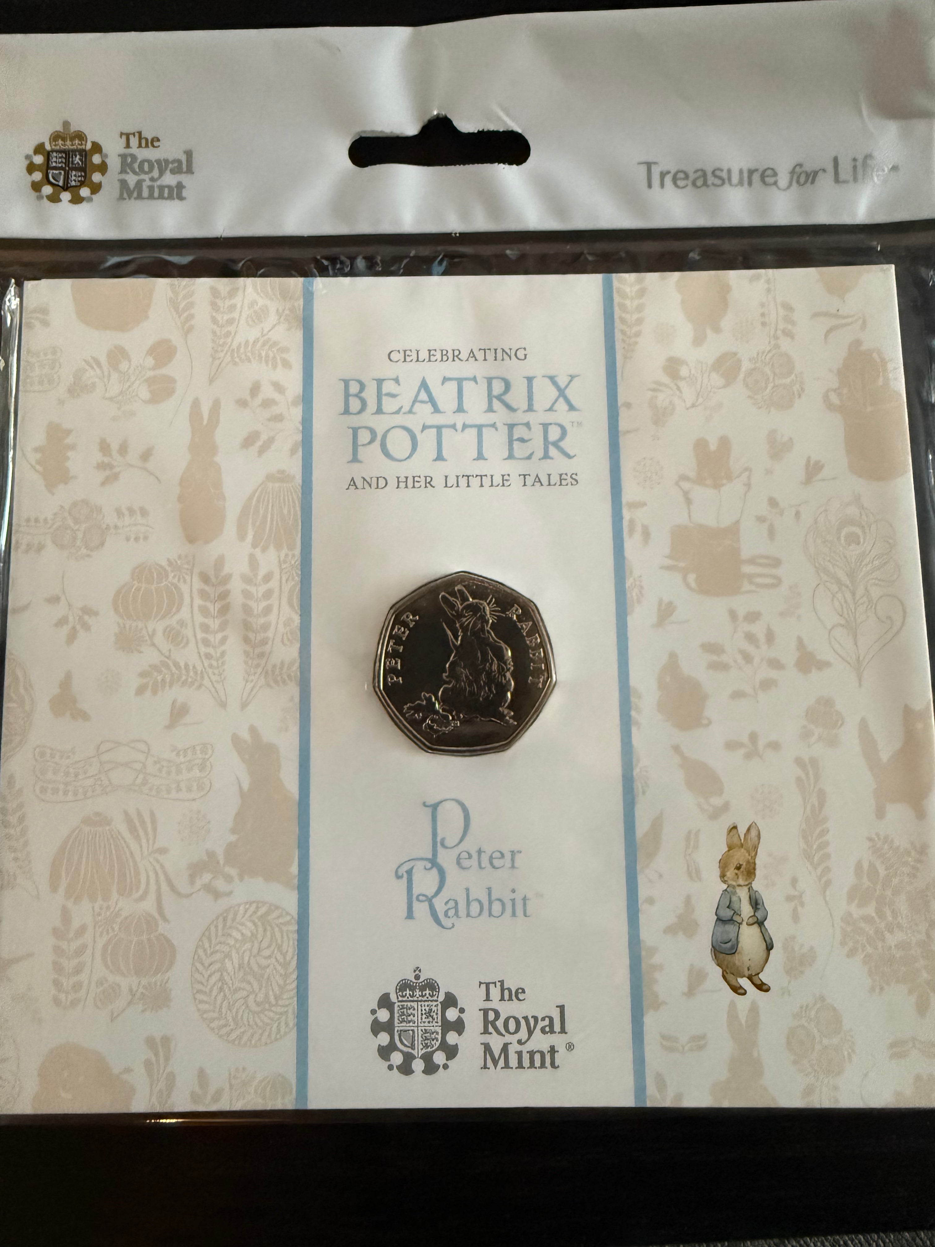 The Royal Mint - Peter Rabbit 50 Pence Coin in presentation Card from the 2018 collection
