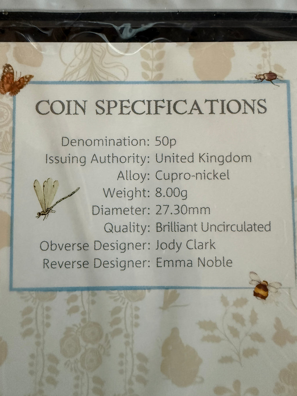 The Royal Mint - Peter Rabbit 50 Pence Coin in presentation Card from the 2018 collection