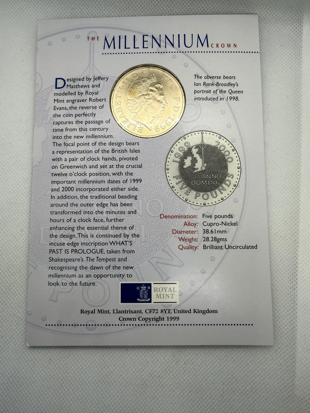 Royal Mint 2000 Millennium Five Pounds Coin