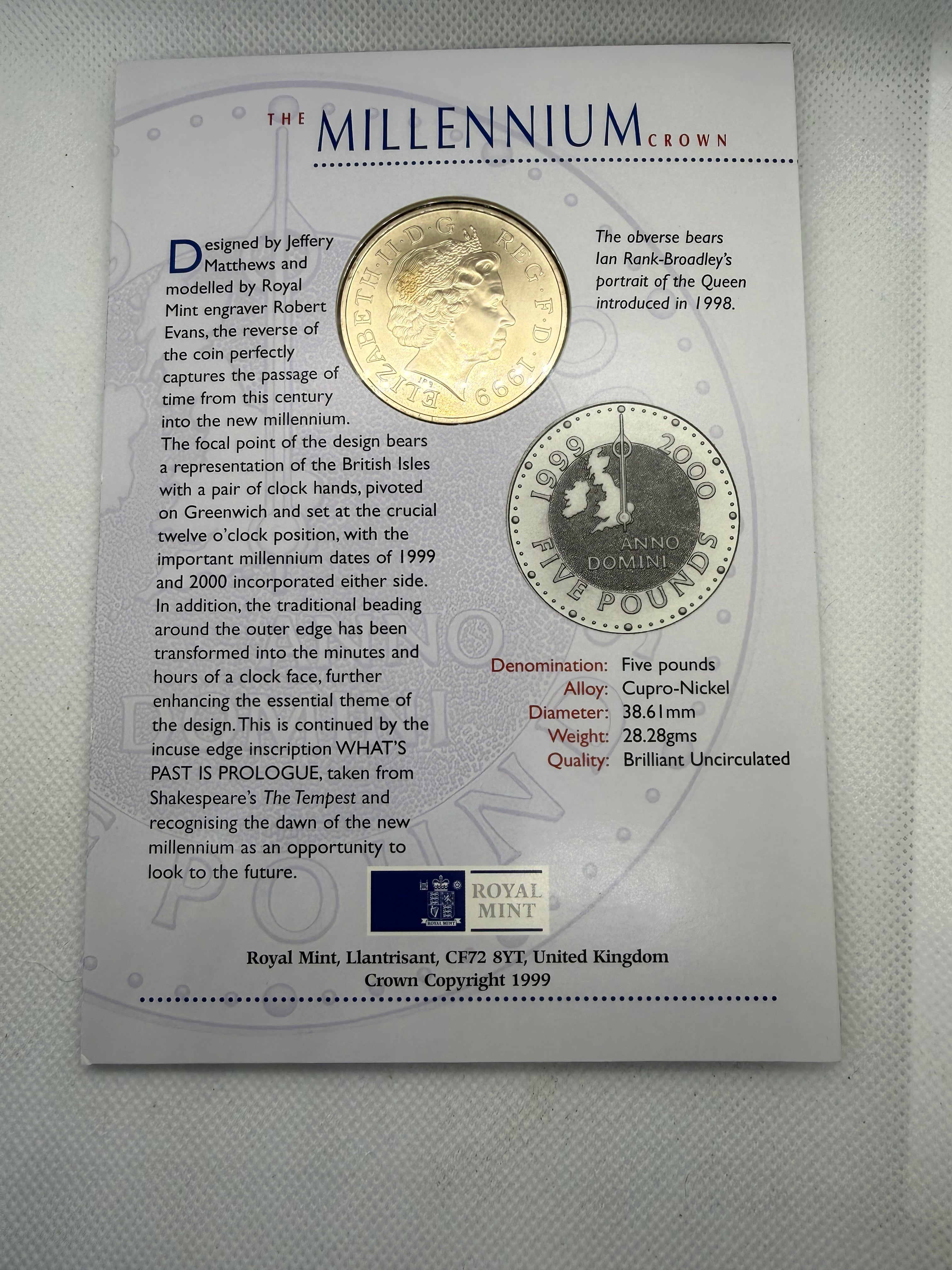 Royal Mint 2000 Millennium Five Pounds Coin